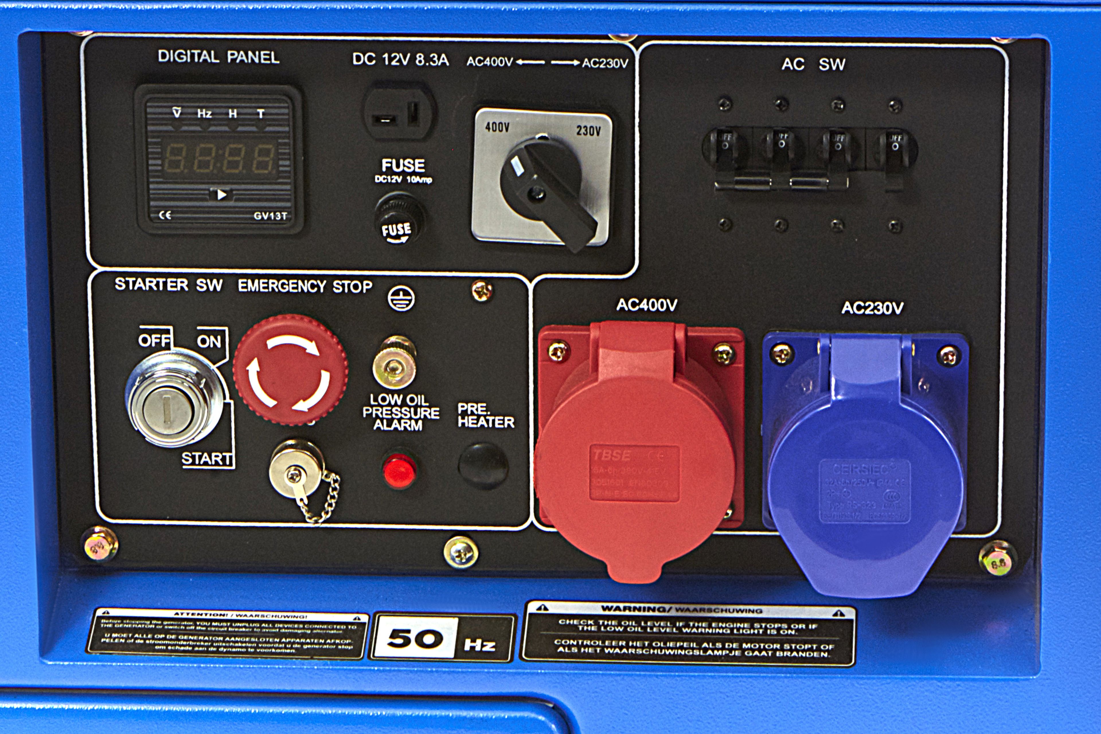 HBM standby aggregaat, generator met 498 cc dieselkrachtstroom Motor 400V/230V/12V 7900W Image 5