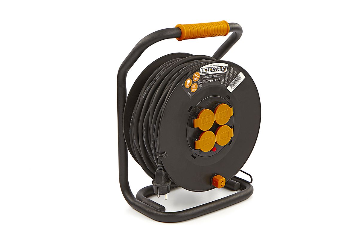 Relectric Professional 25 Meter IP44 Kabeltrommel,Stromtrommel 3x2,5 mm