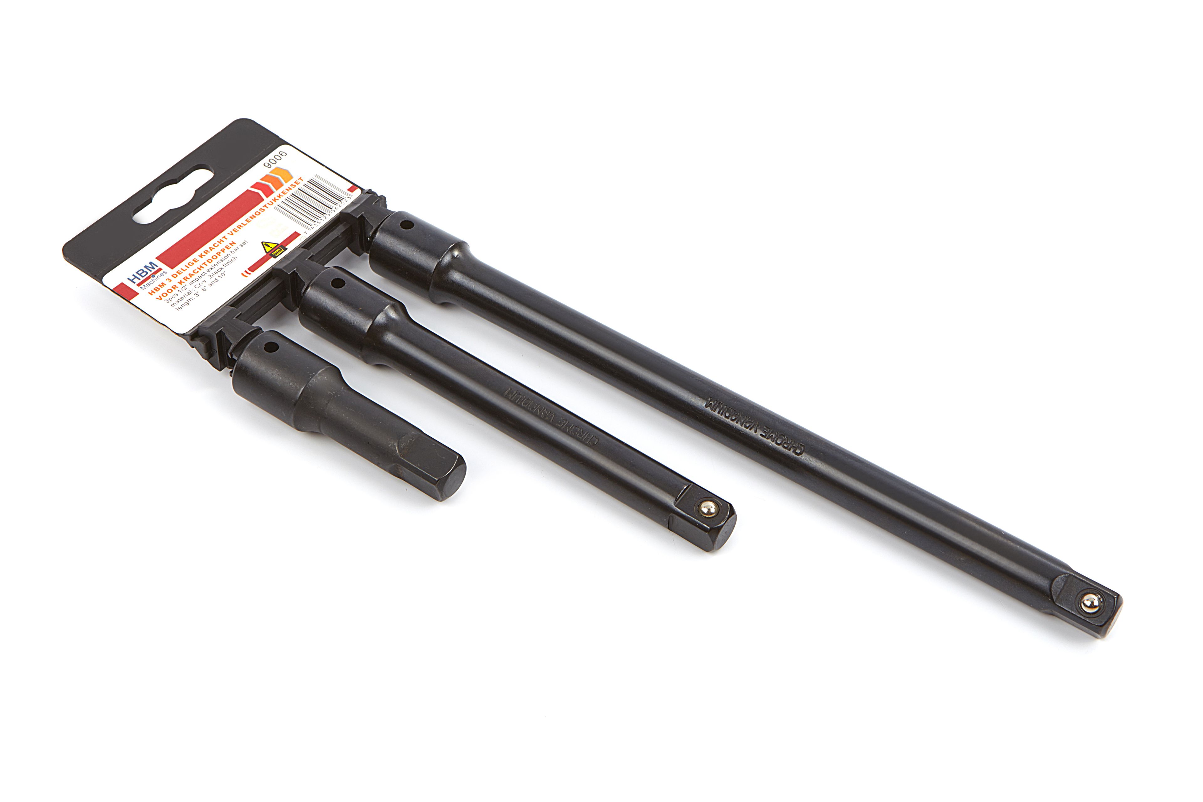 HBM 3 Delige 1/2 inch Verlengstukkenset Voor Krachtdoppen Image 3
