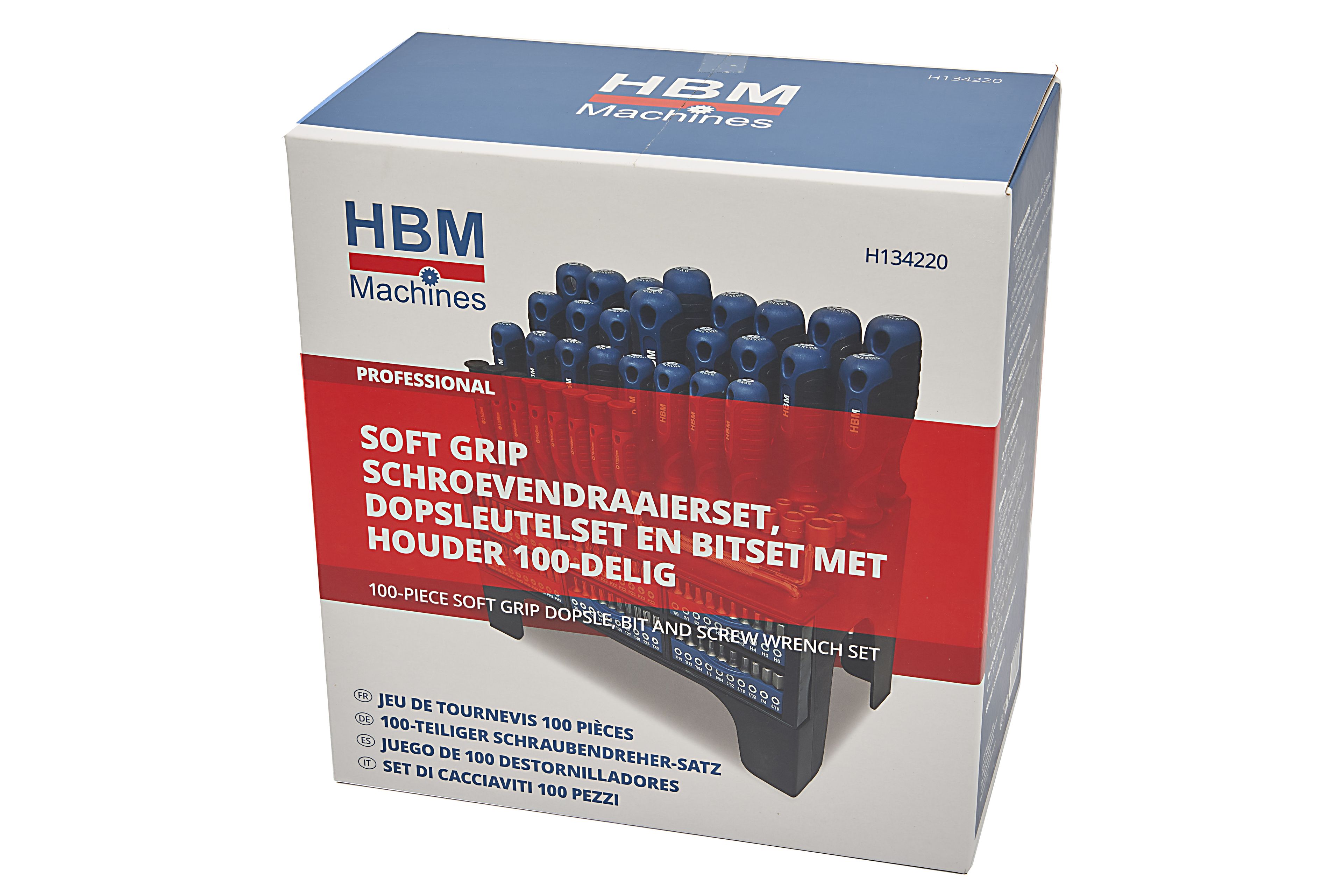 HBM soft grip schroevendraaier-, dopsleutel-, bitset 100-delig Image 13