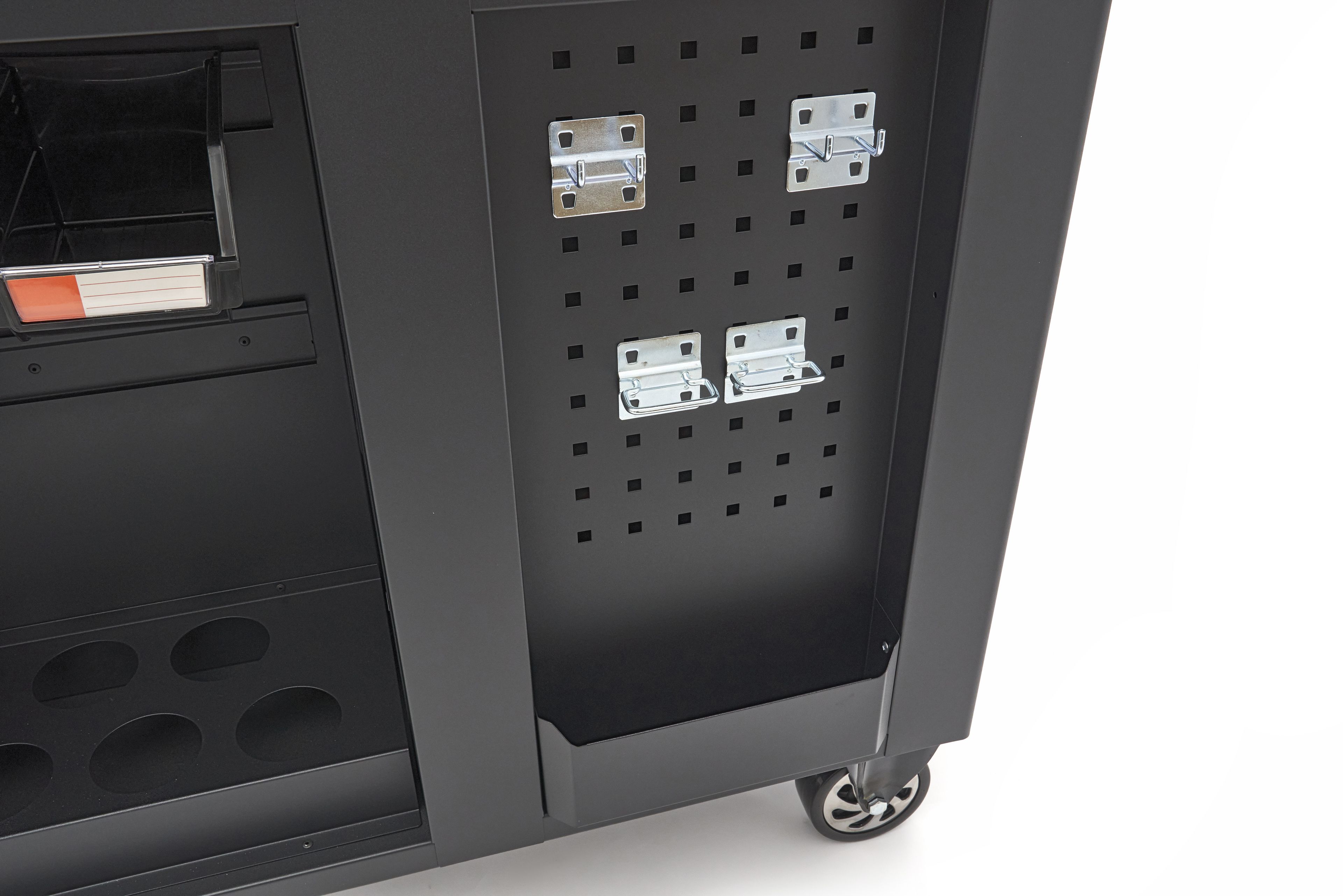 HBM verrijdbare gereedschapswagen, werkbank 114 cm met houten werkblad, zwart Image 16