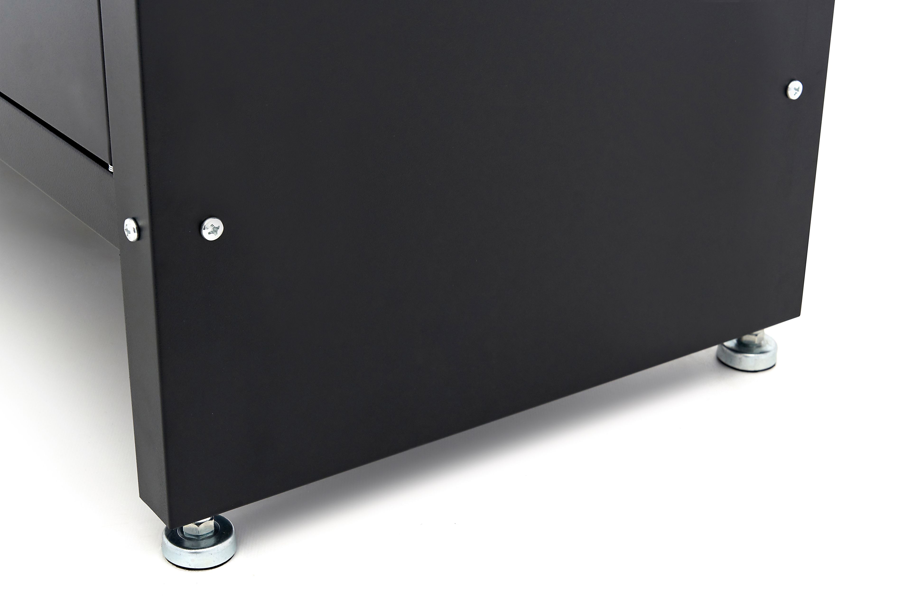 HBM banco da lavoro 120 cm con 5 cassetti e anta, piano di lavoro in legno massello, nero Image 9