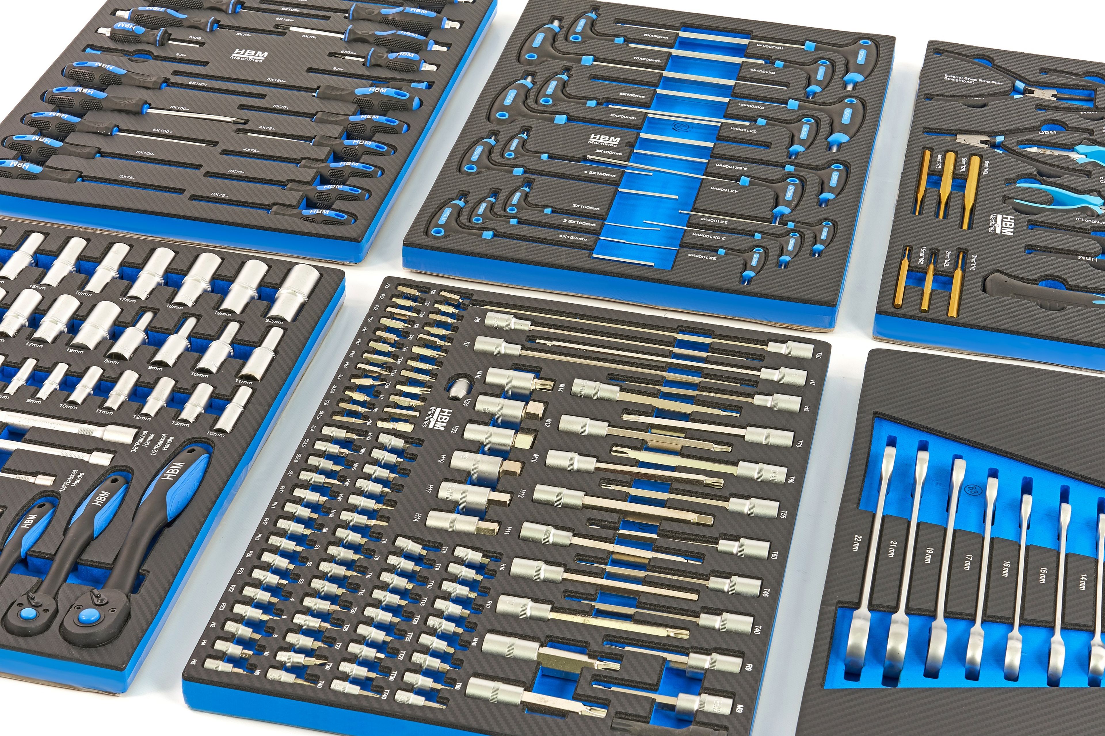 HBM inlays met gereedschapset 245-delig, voor gereedschapswagen, blauw Image 4