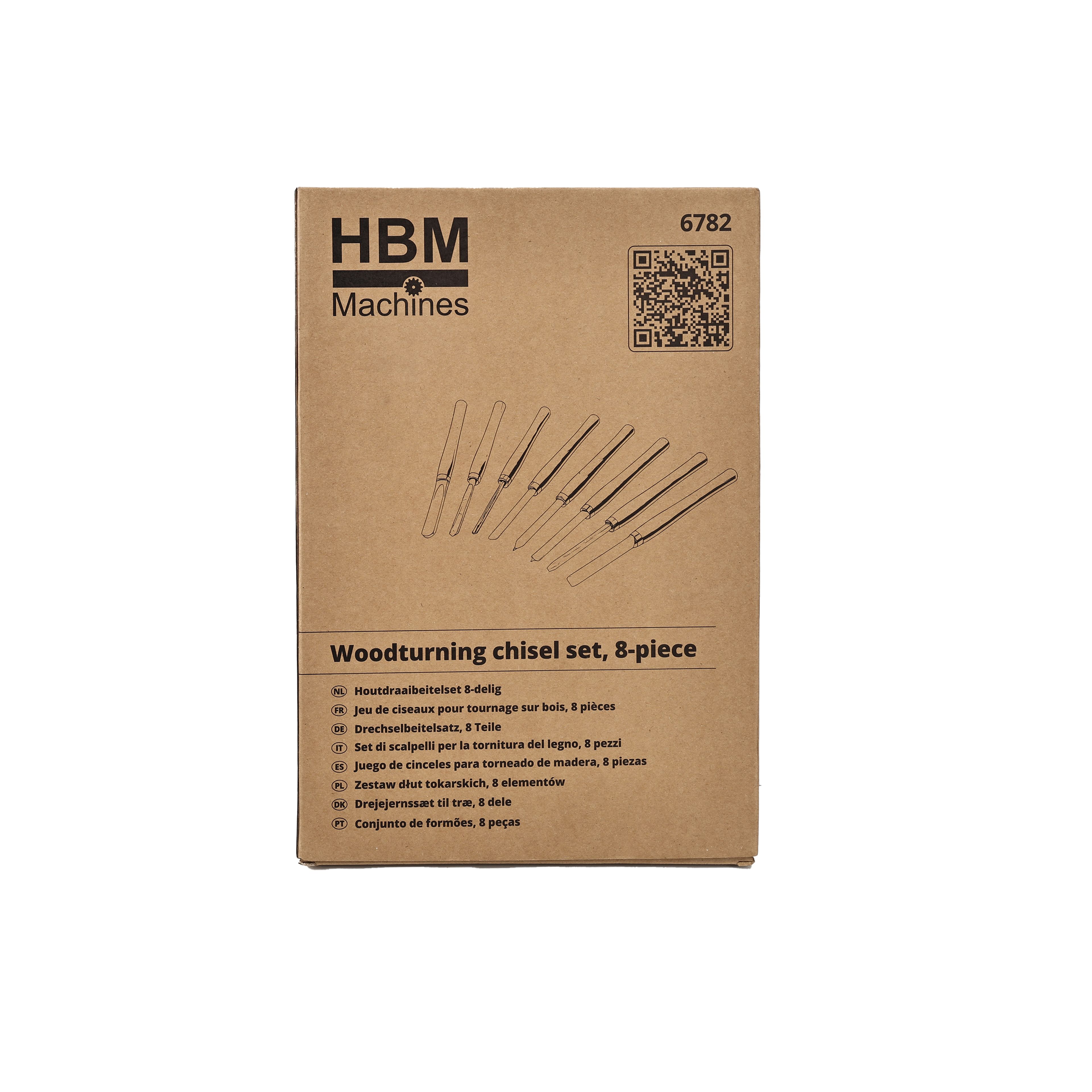 Ensemble d'outils de tournage de bois HBM 8 pièces Image 4