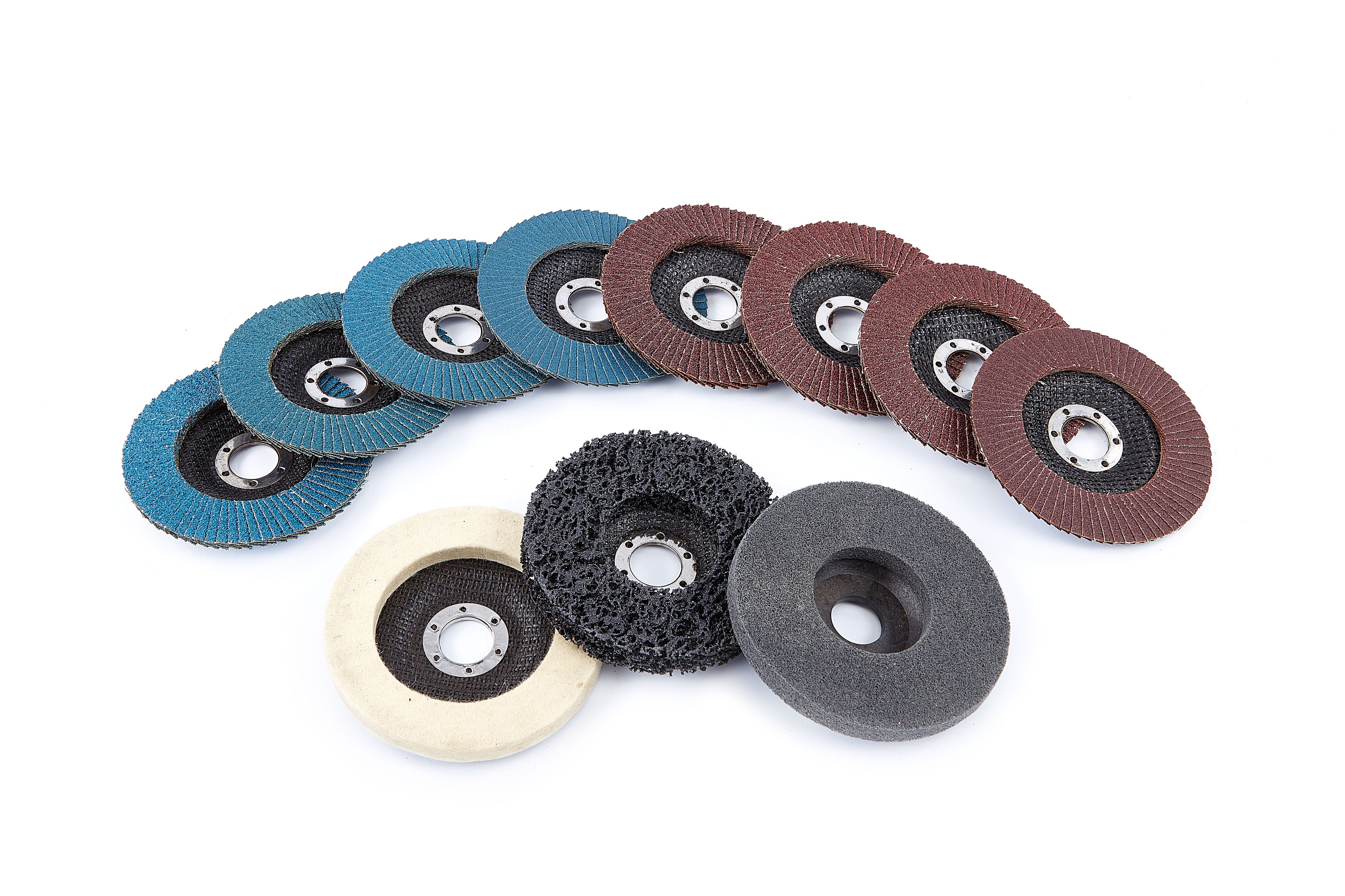 HBM Ensemble de meulage/ponçage et polissage 11 pièces pour meuleuse d'angle