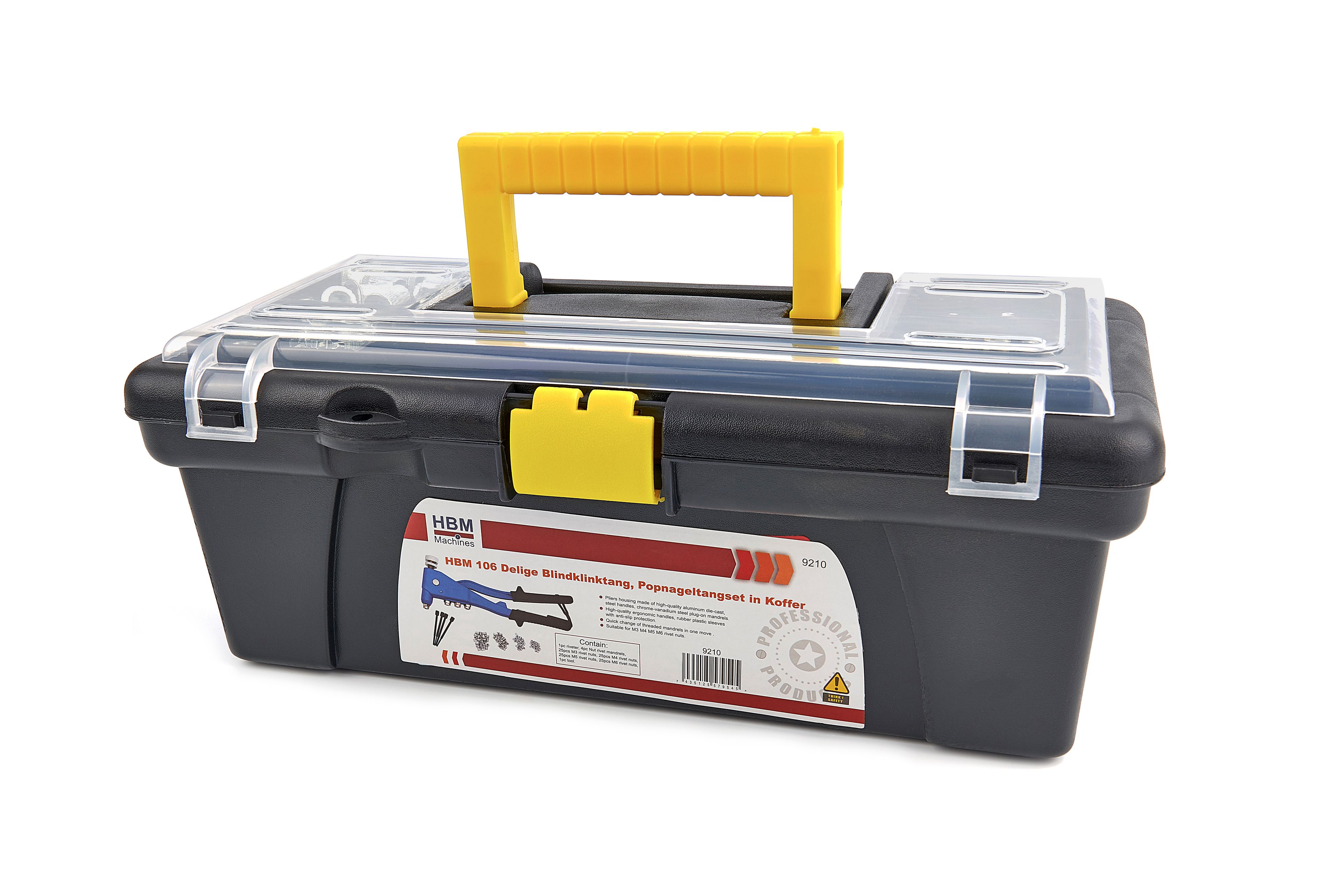 HBM 106 Delige Blindklinktangset in Koffer M3 - M6 Image 11