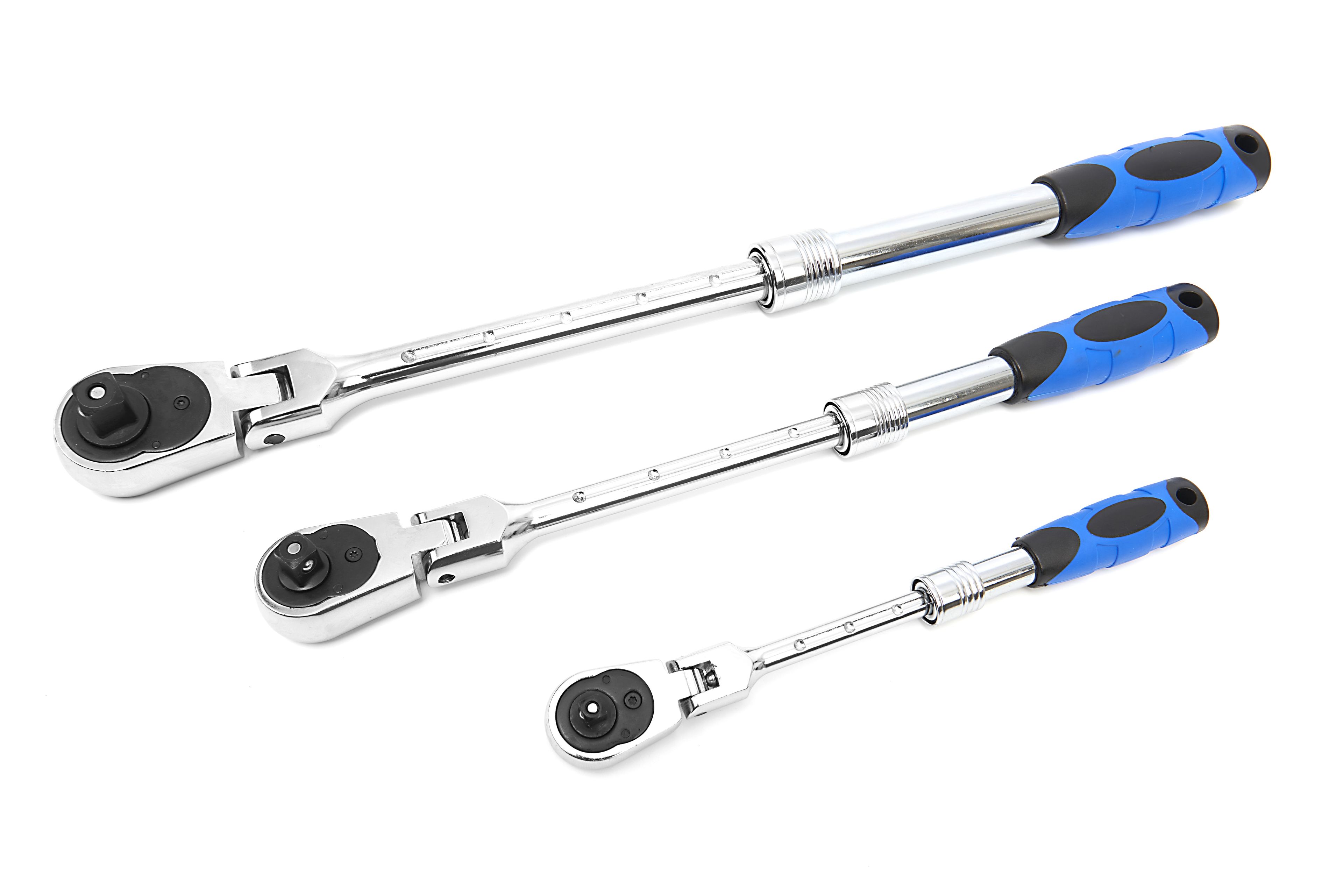 HBM 3 pièces, set de cliquets professionnels extensibles avec têtes inclinables Image 2