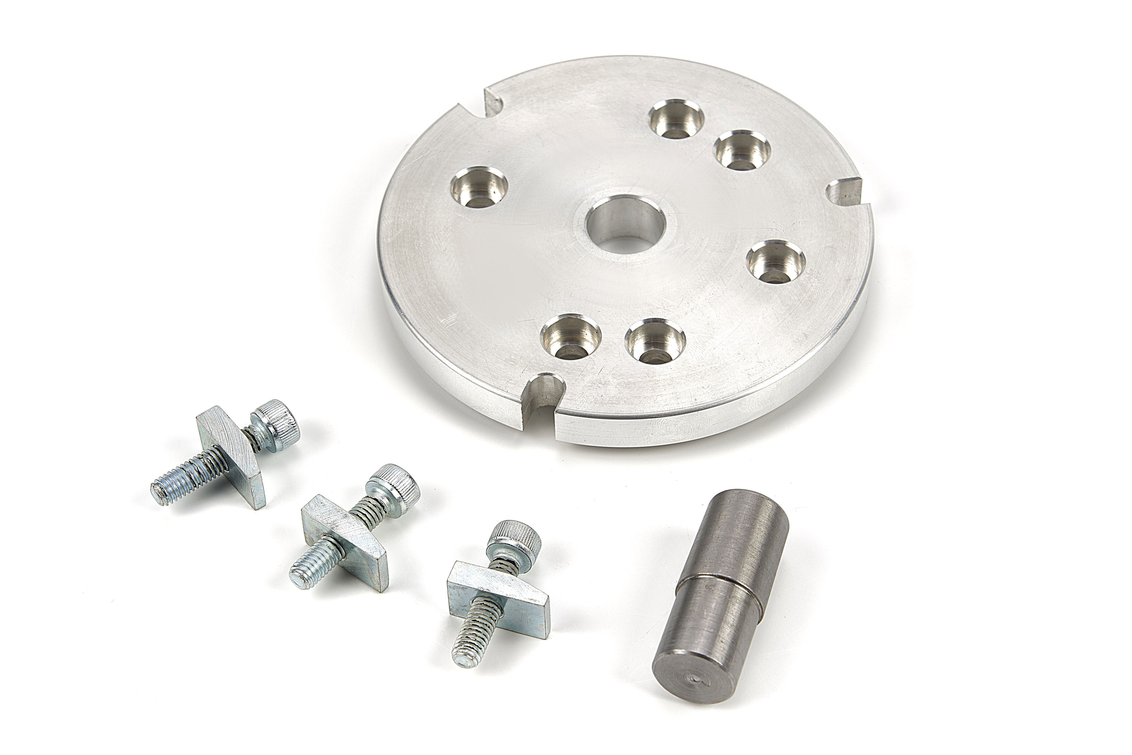 HBM 100 mm Flens met Opspanset voor 80 mm Klauwplaat