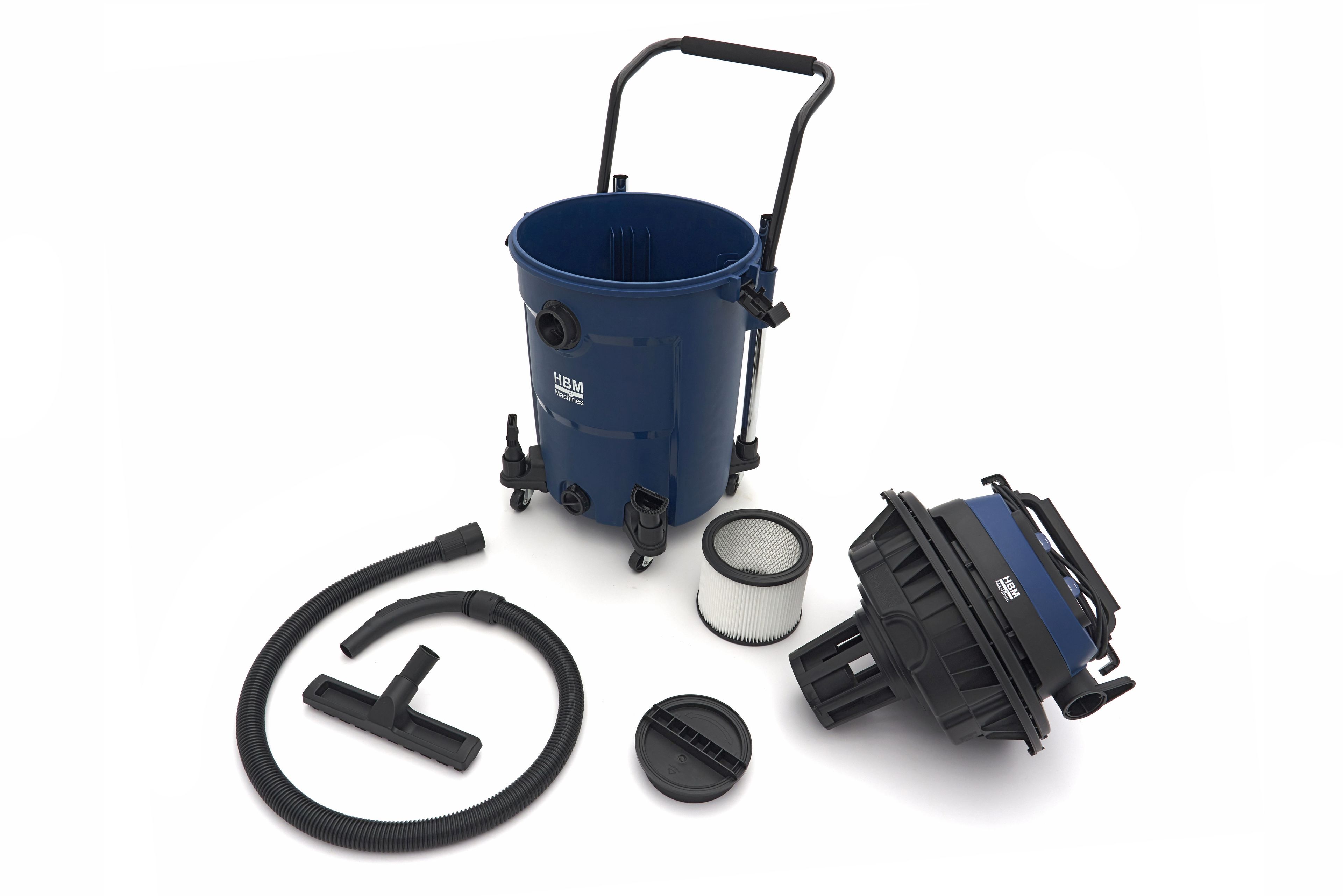 HBM bouwstofzuiger nat/droog PP 2x1200W 60L Image 5