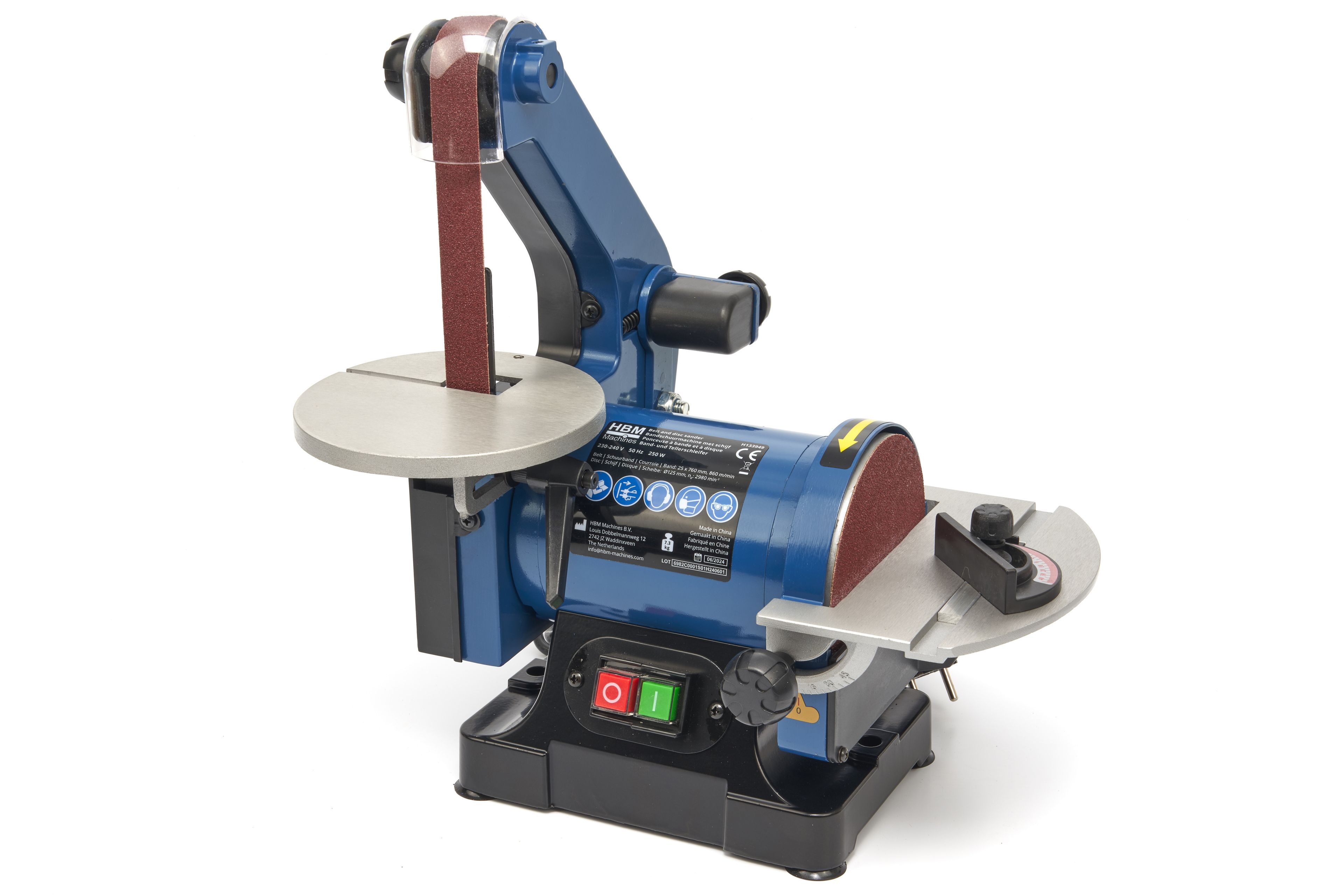 HBM Ponceuse à bande et à disque 25 x 760 mm