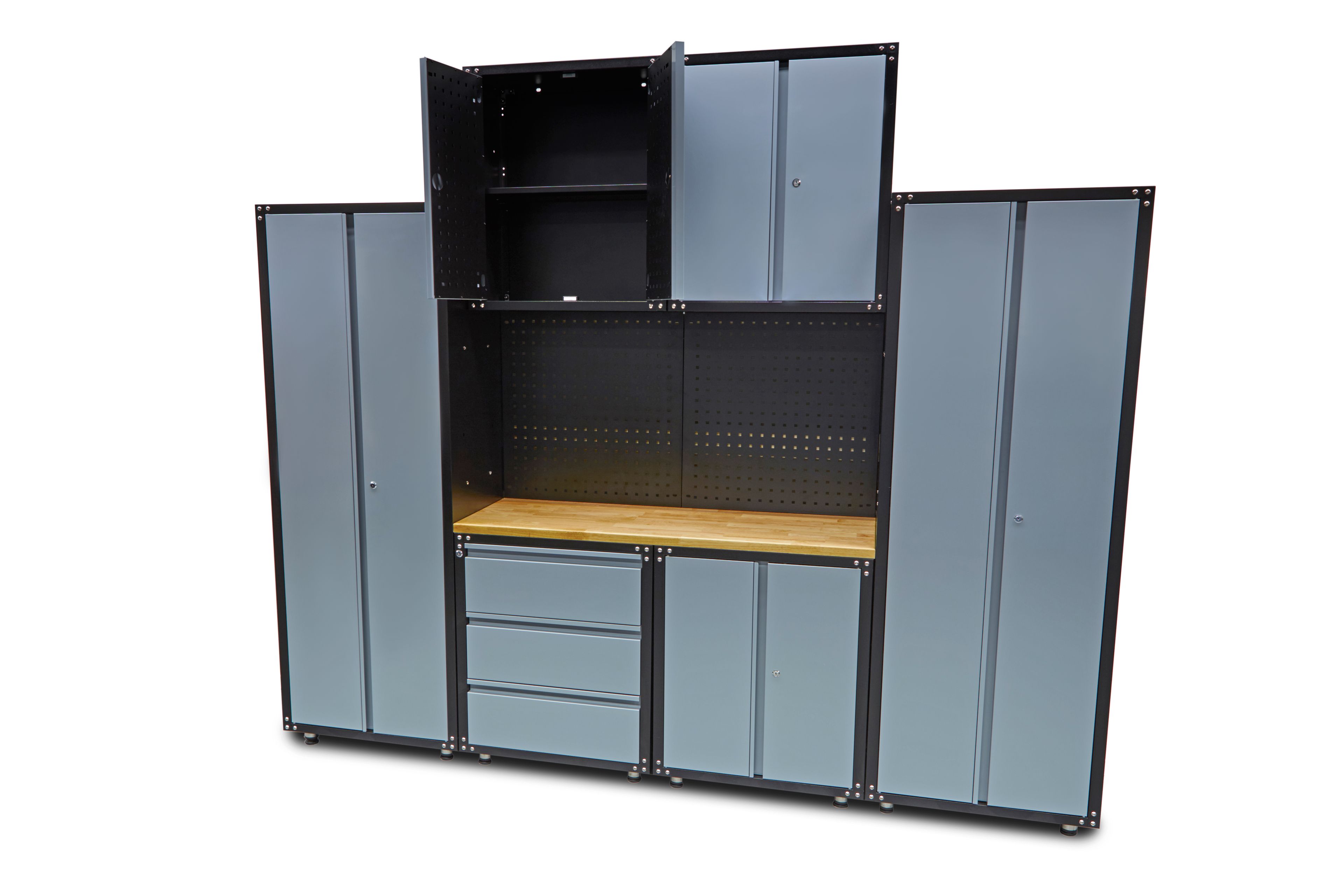 HBM premium werkplaatssysteem, 9-delig, grijs Image 4