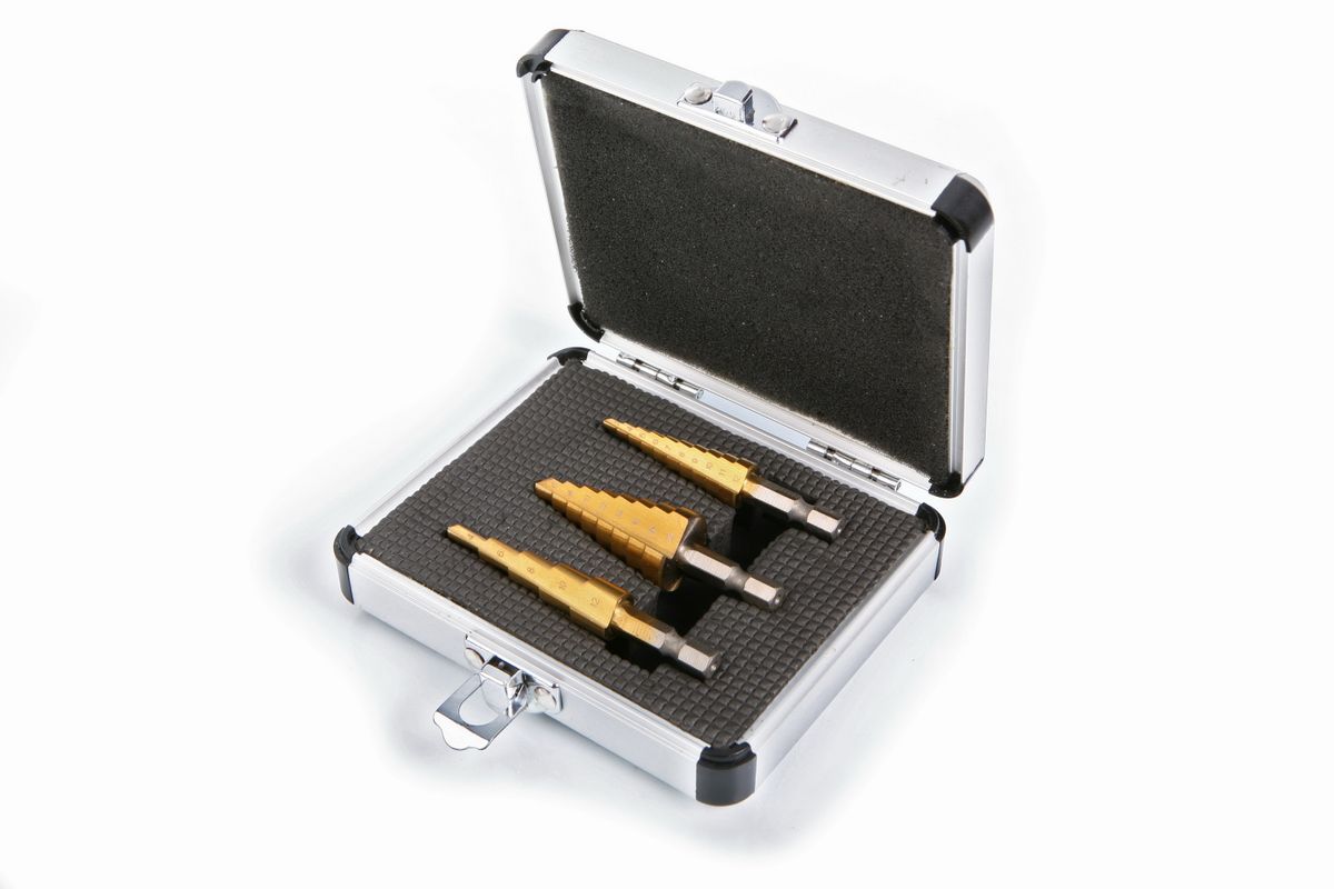 Conjunto de brocas escalonadas HBM de 3 piezas con conexión HEX