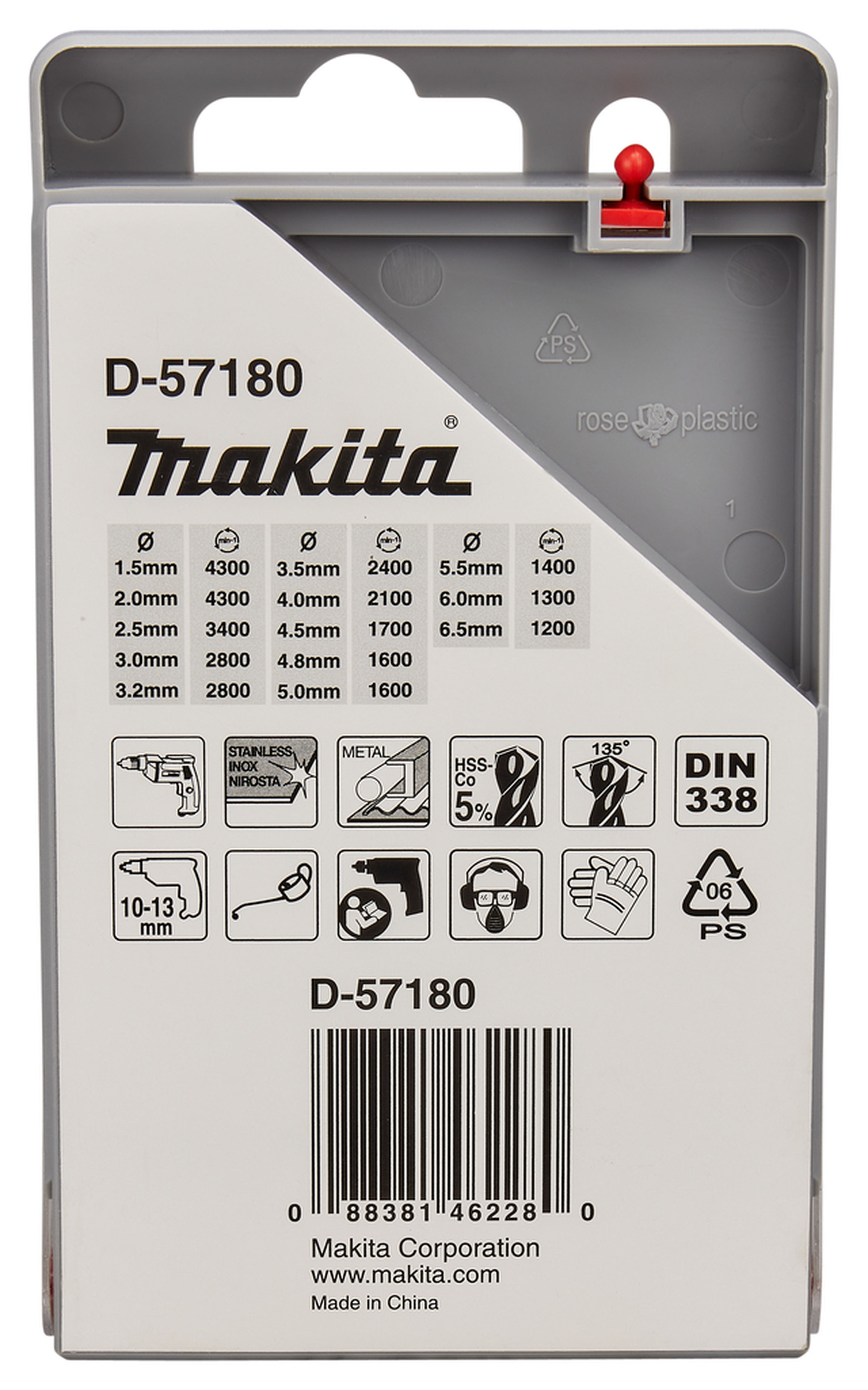 Conjunto de brocas de metal Makita de 13 piezas D-57180 Image 3