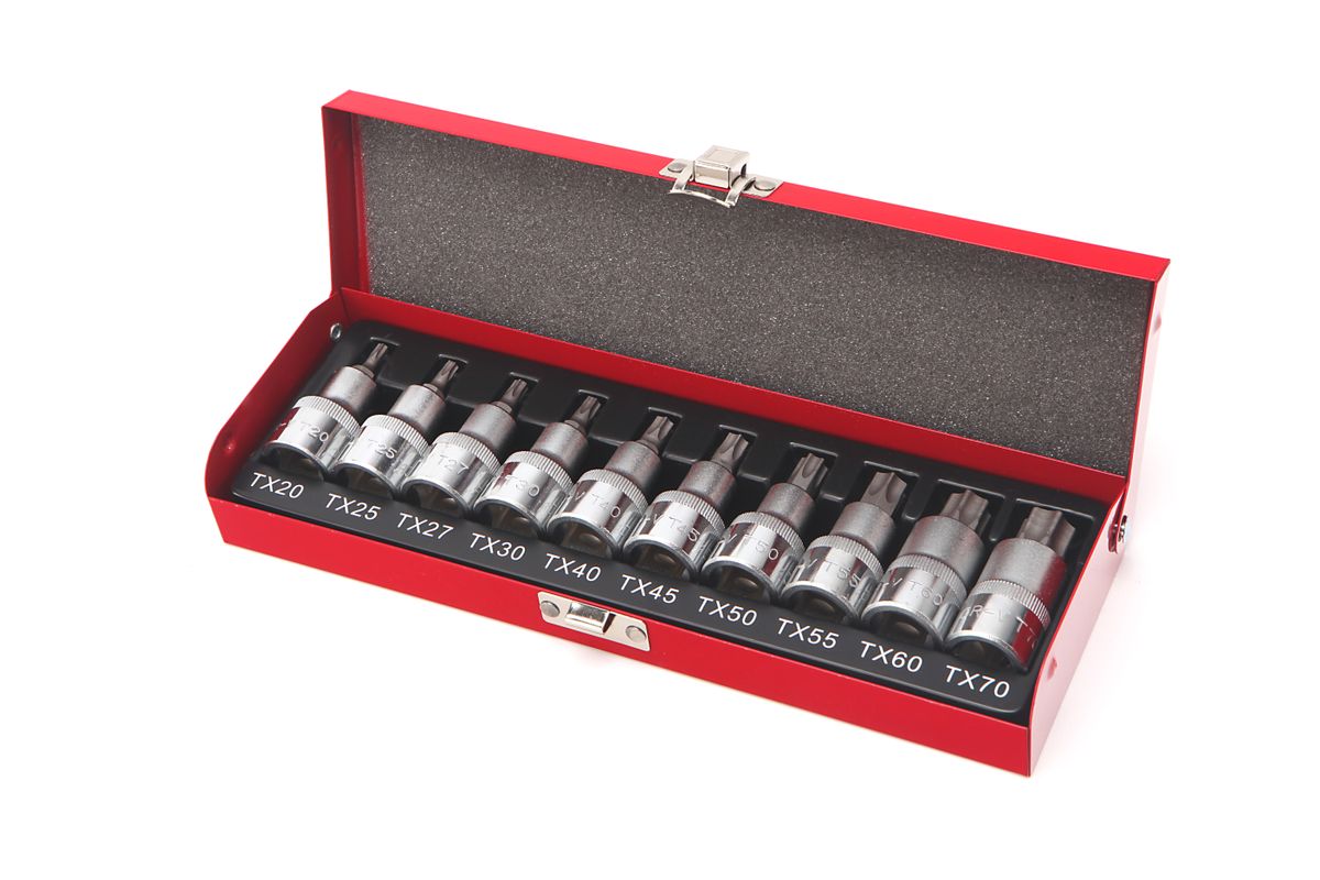 HBM 10 Piezas Profi 1/2 pulgada Juego de Zócalo TORX