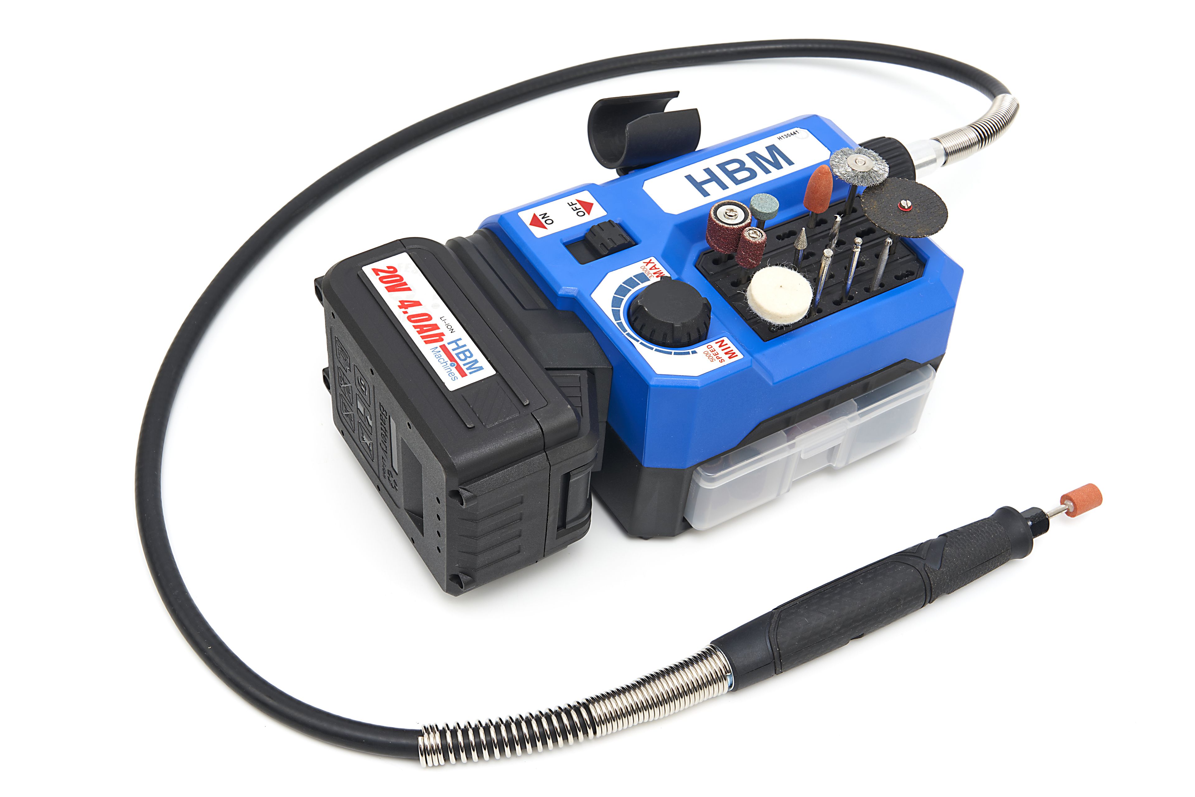 HBM Multitool Universale da 20 Volt inclusivo di 2 Batterie e 40 Accessori Image 2