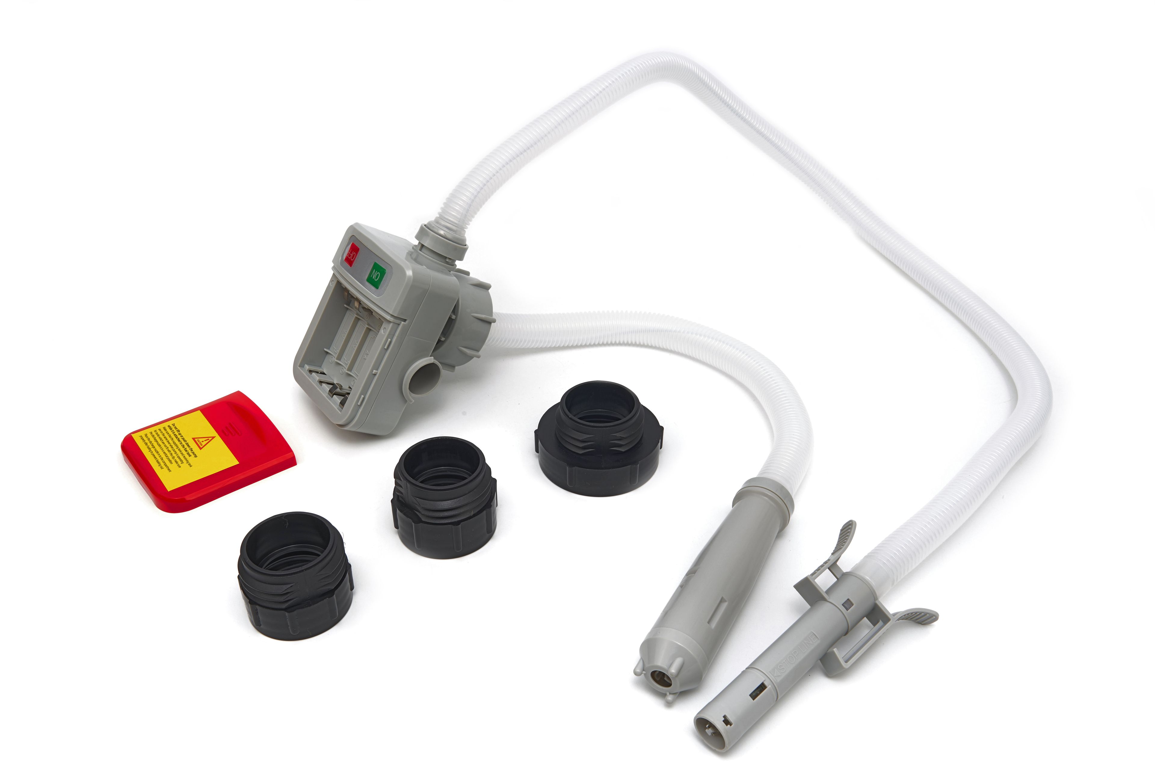 Bomba de Aceite, Gasolina y Líquidos Profesional HBM a Batería Incluye Mangueras 3 Adaptadores