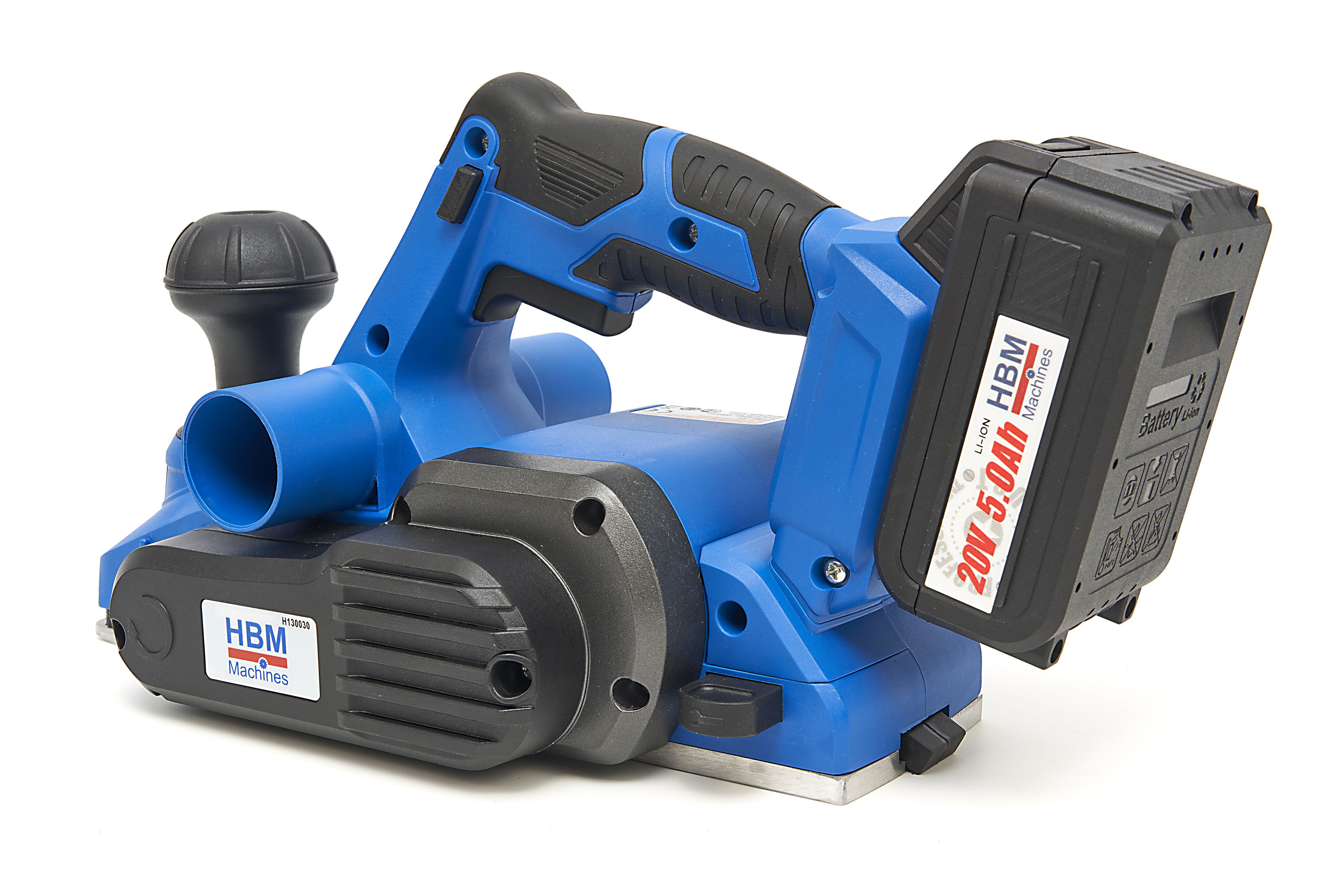 Pialla professionale HBM 20 Volt 5,0 AH Li-ion con 2 Batterie Li-ion e 2 Set di coltelli per pialla Image 5