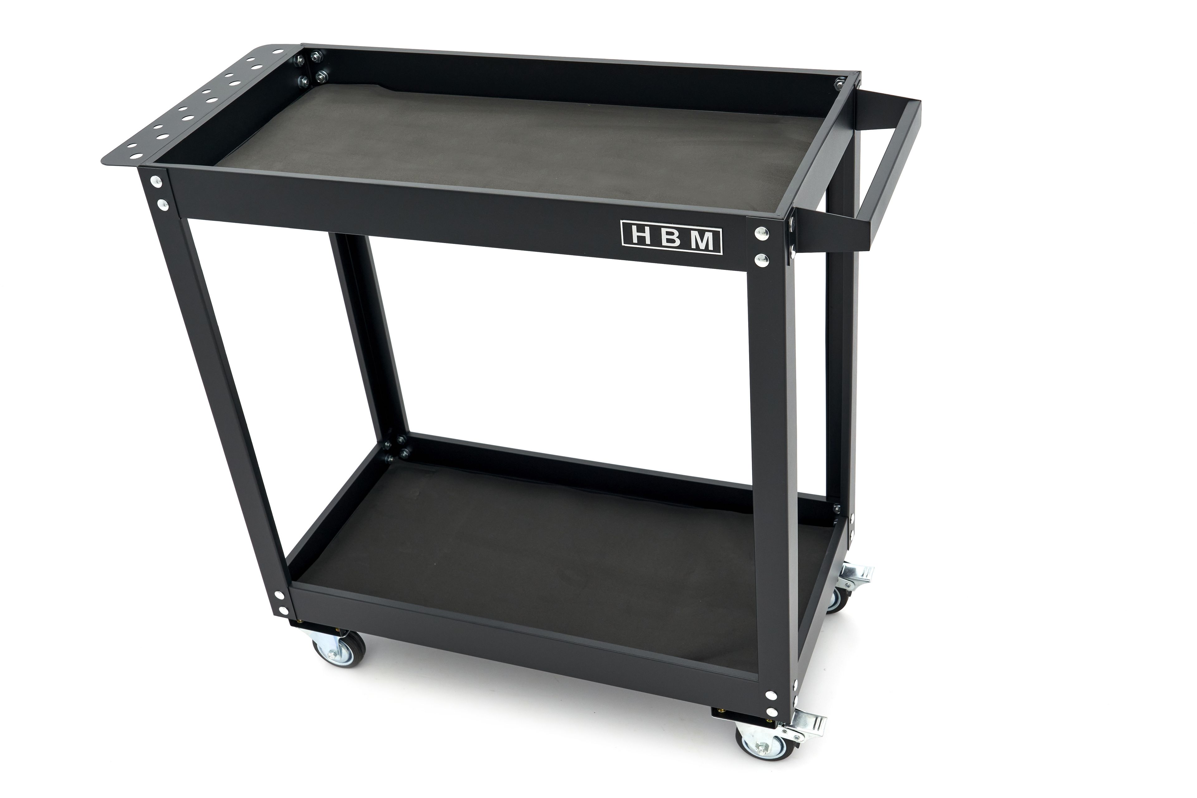 HBM carrello porta attrezzi 2 piani, nero Image 3