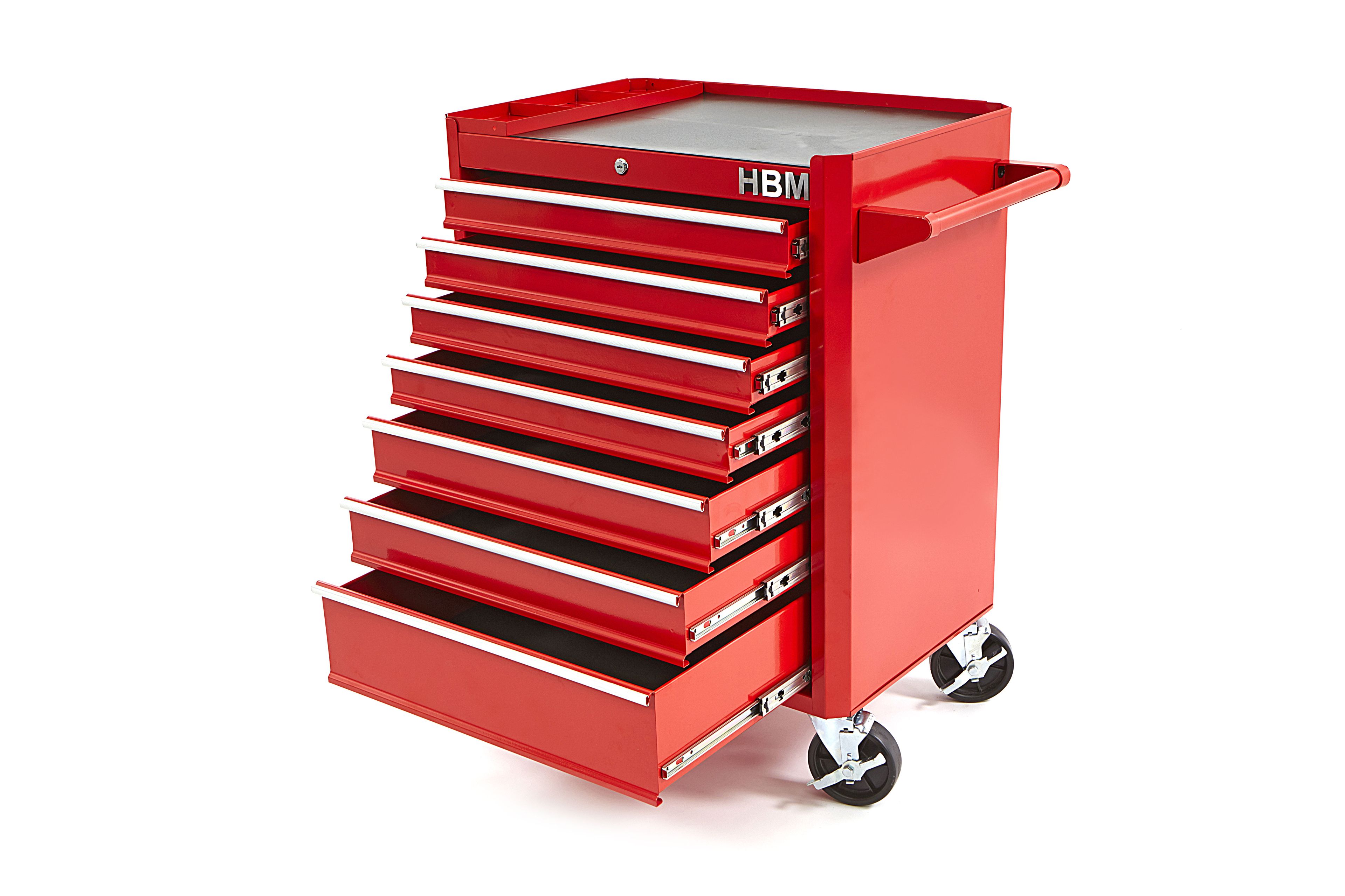 HBM gereedschapswagen met 7 laden, 66 cm, rood Image 2
