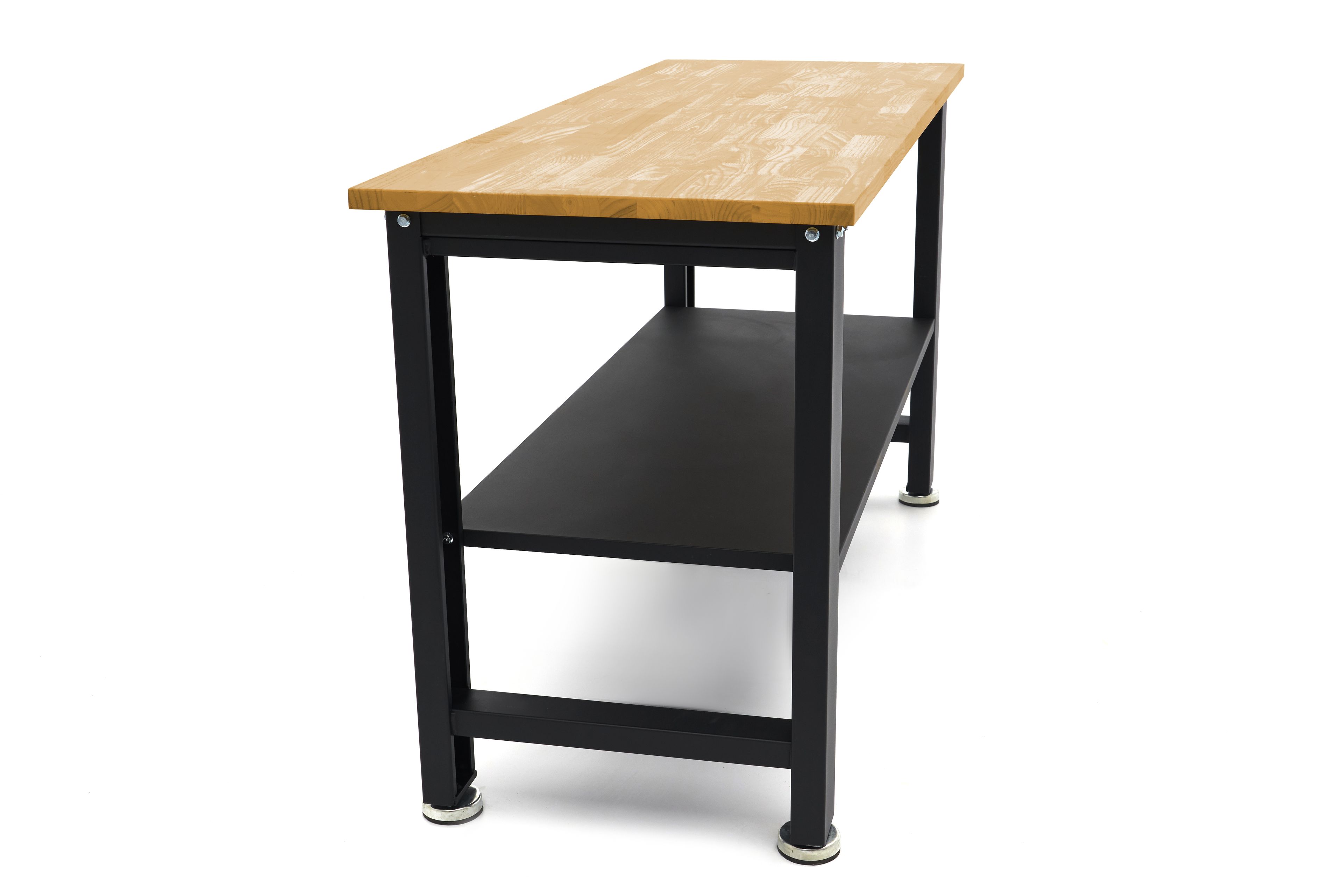 HBM établi réglable en hauteur 160 cm, plan de travail en bois massif, noir Image 4
