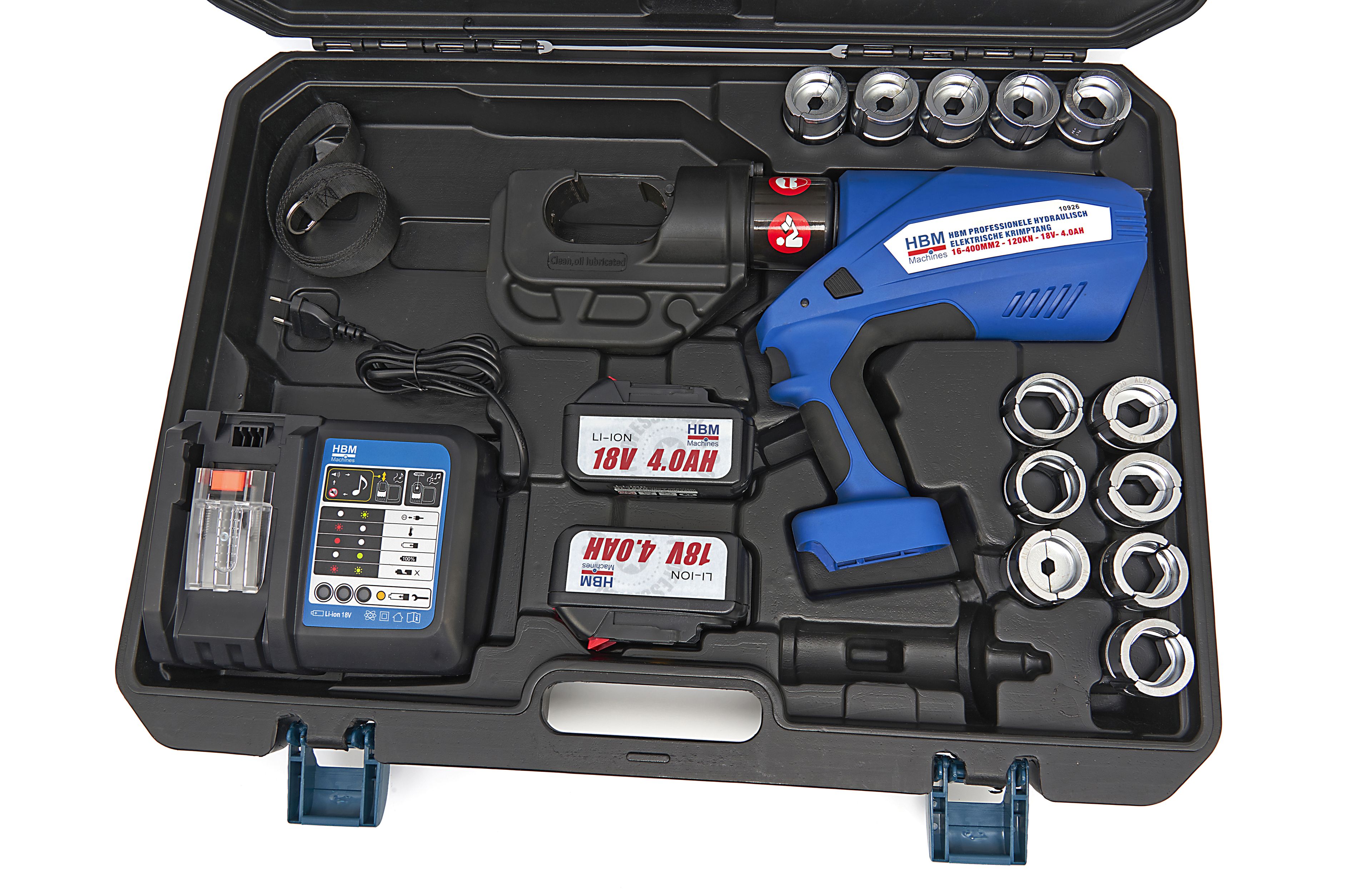 HBM Pince à sertir électrique hydraulique 16-400mm2 - 120KN - 18V- 4.0Ah Image 10