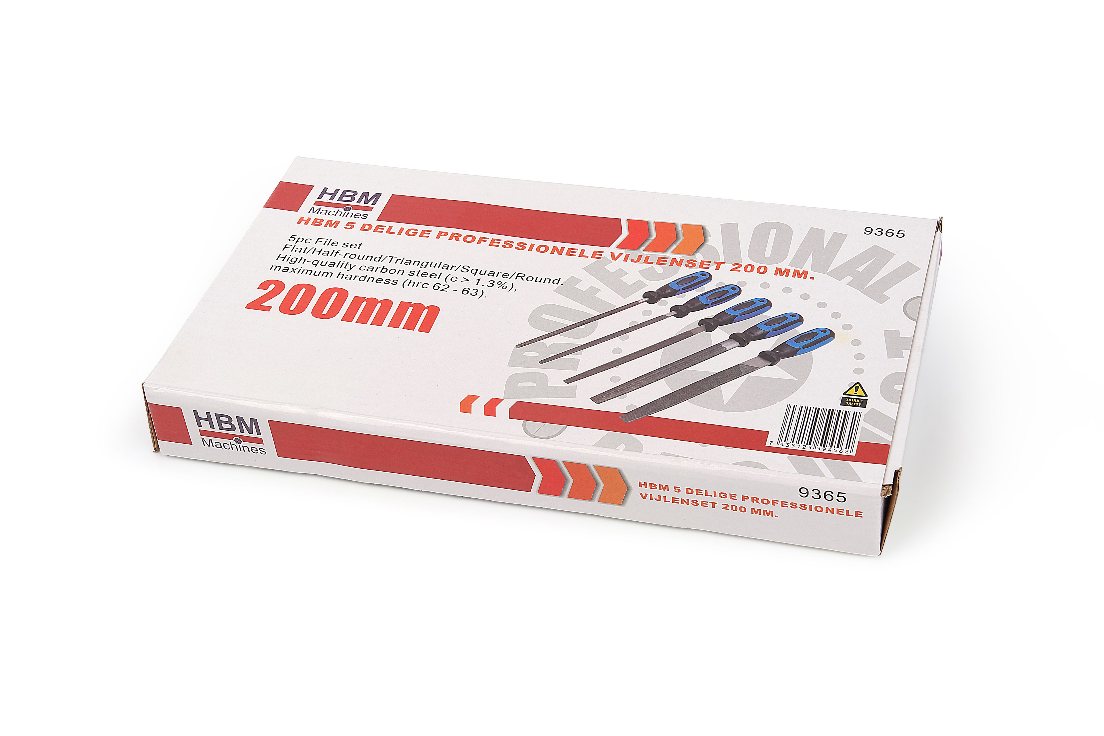 HBM 5 Delige Professionele Vijlenset 200 mm Image 3