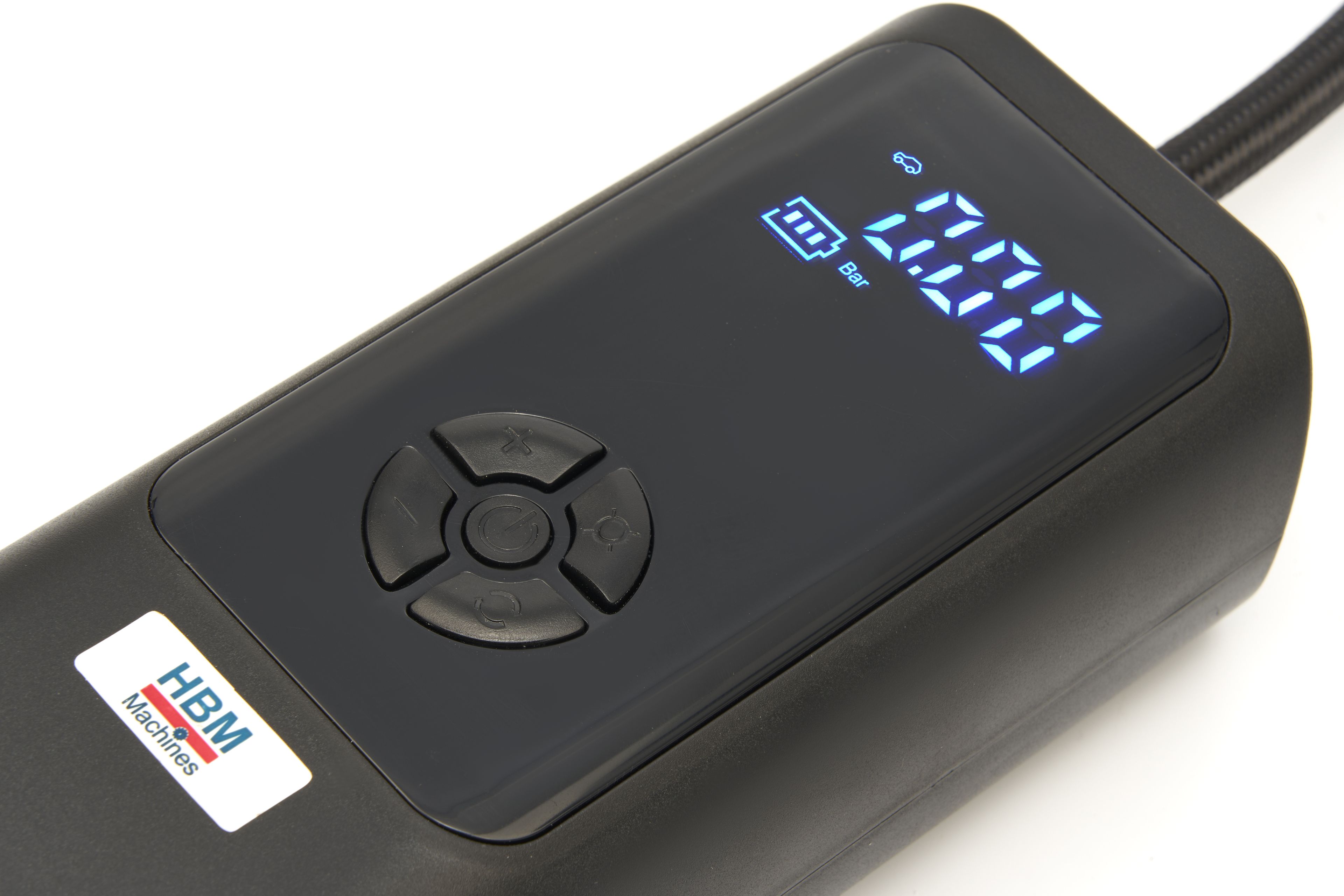 HBM draadloze luchtpomp – 8 bar, 12V, LCD display, oplaadbare accu Image 6