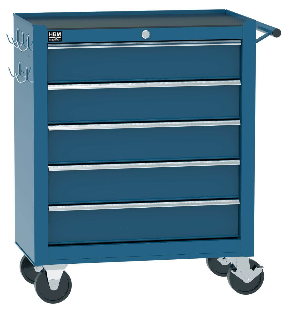 HBM Carro de herramientas 5 cajones, 62 cm, azul