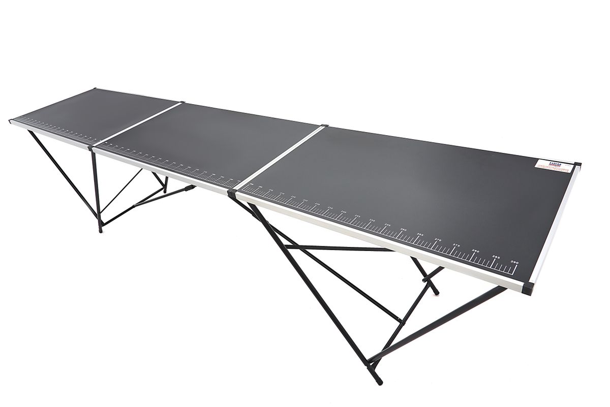 HBM Mesa de papel pintado plegable de aluminio 300 x 60 x 77 cm.