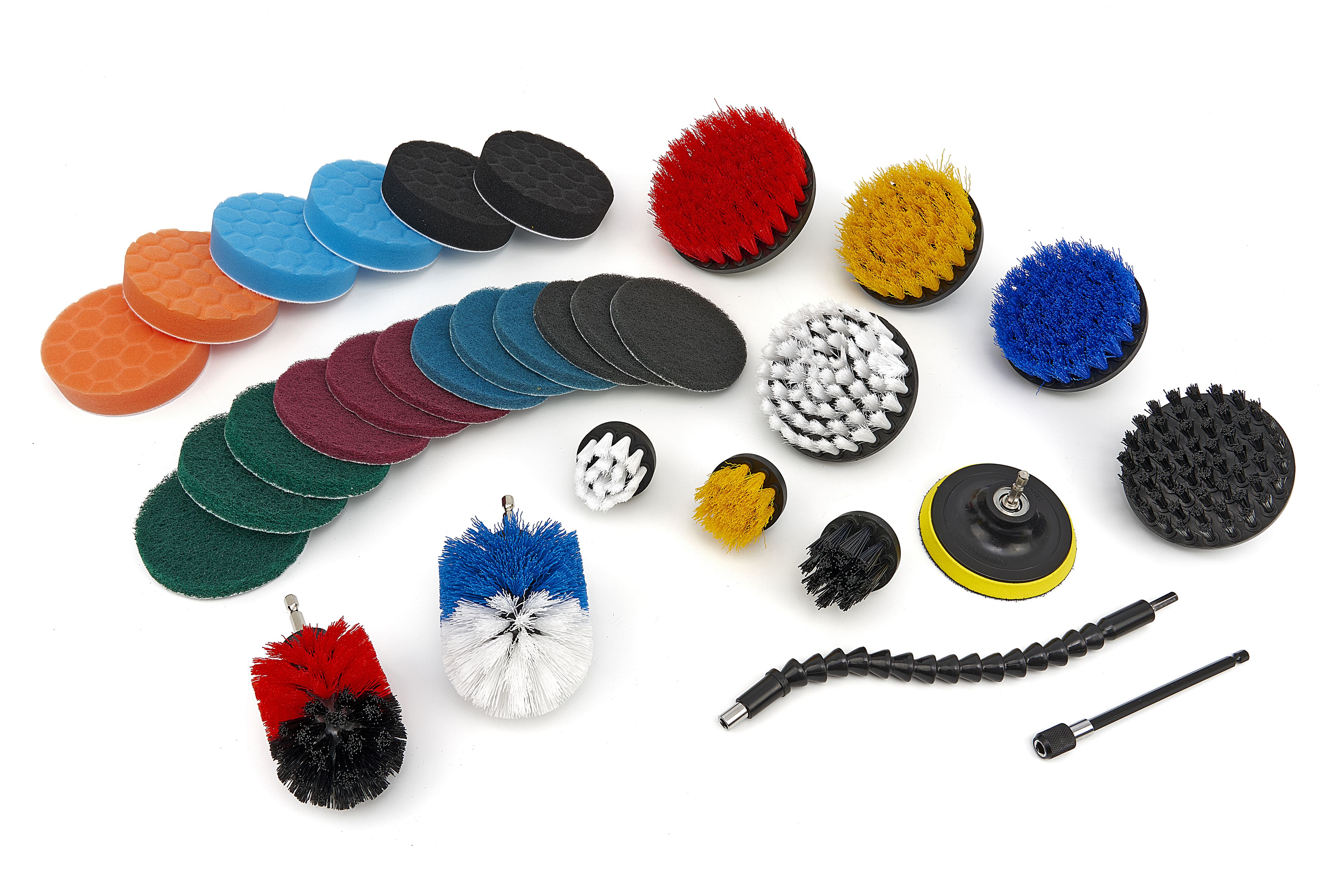 HBM Jeu de 31 pièces de brosses de nettoyage, de ponçage et de polissage pour machine à percer