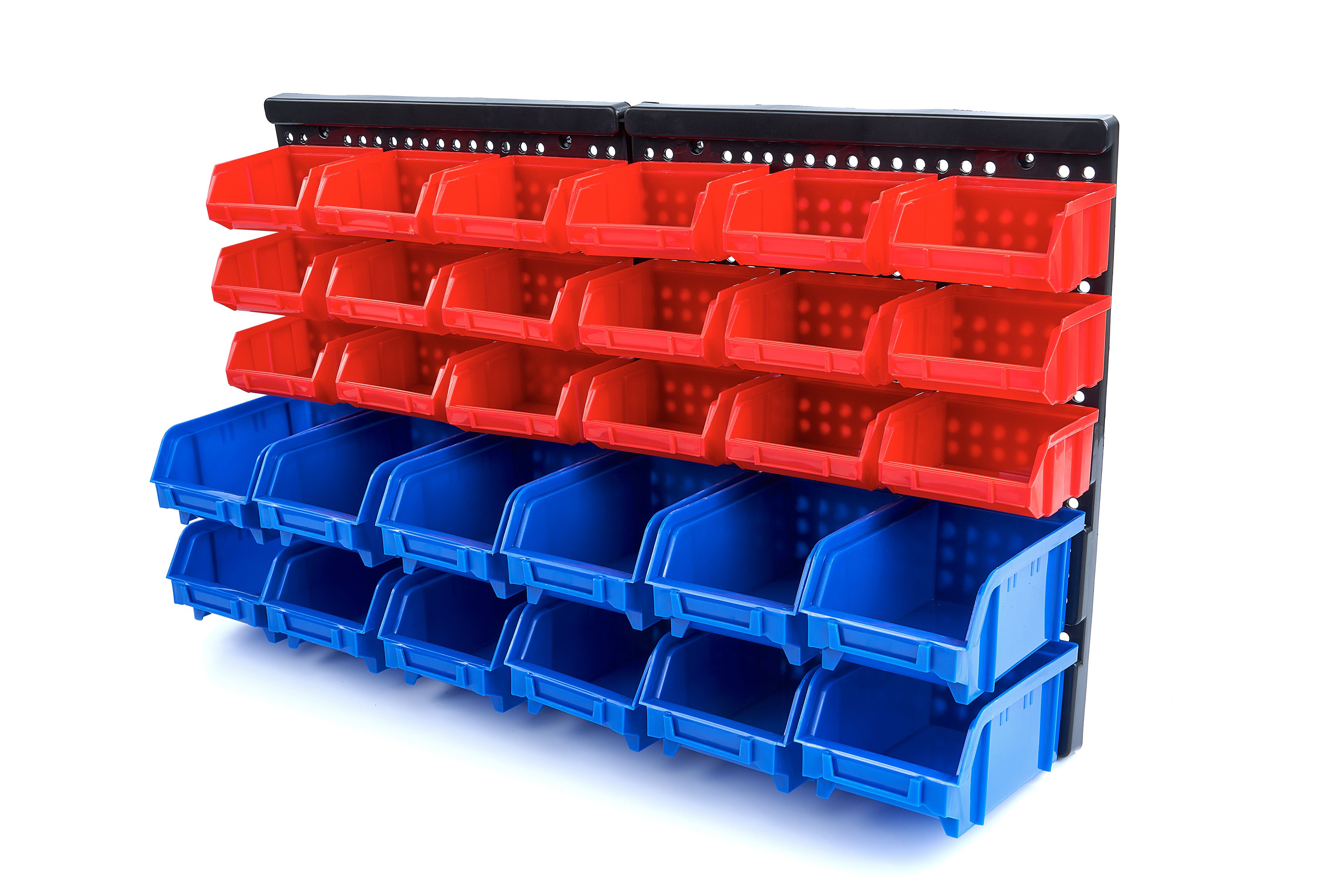 Scaffale a muro HBM con 30 contenitori - 2 dimensioni