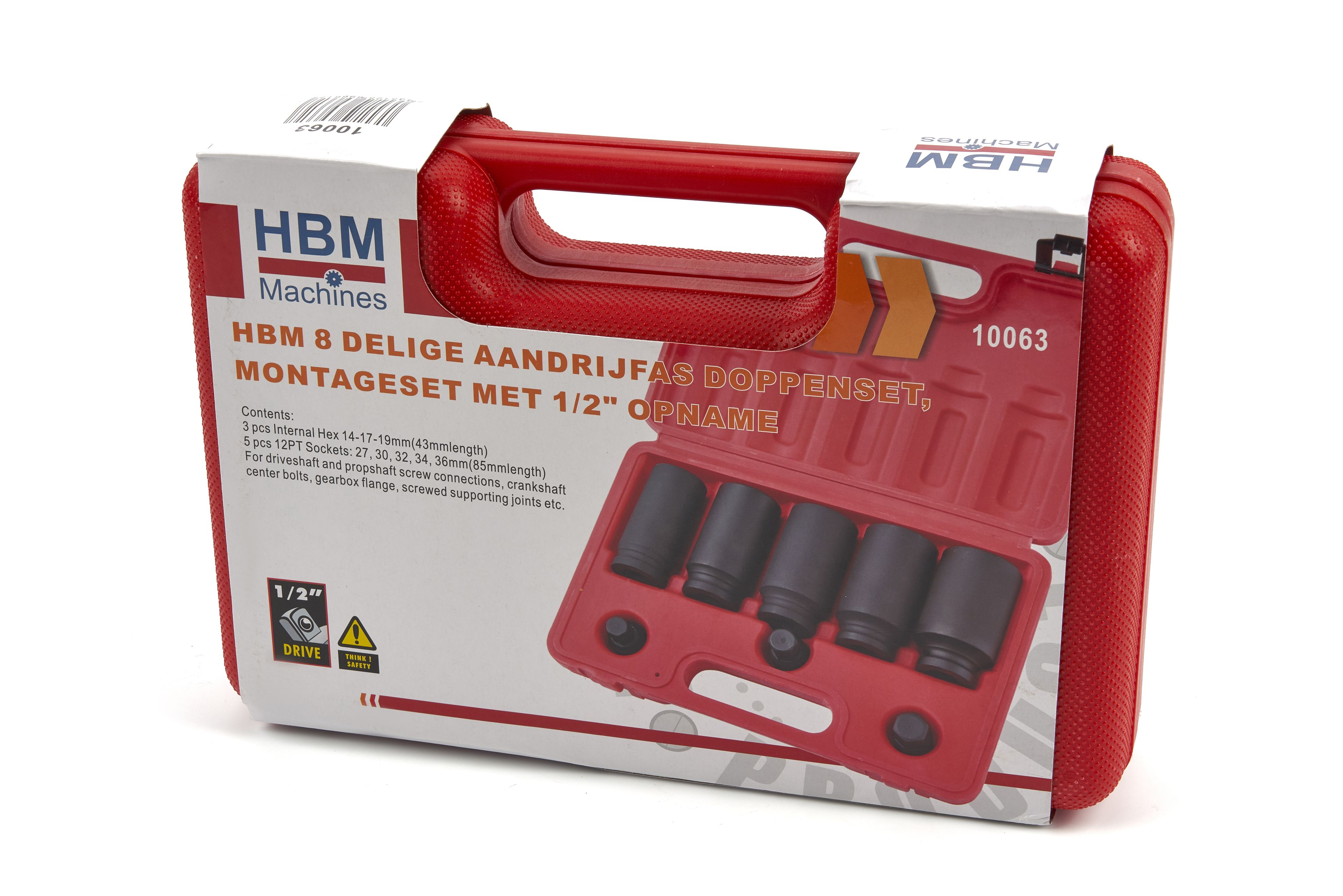 HBM Jeu de douilles pour arbre d'entraînement 8 pièces, jeu d'assemblage avec arbre 1/2 inch Image 5