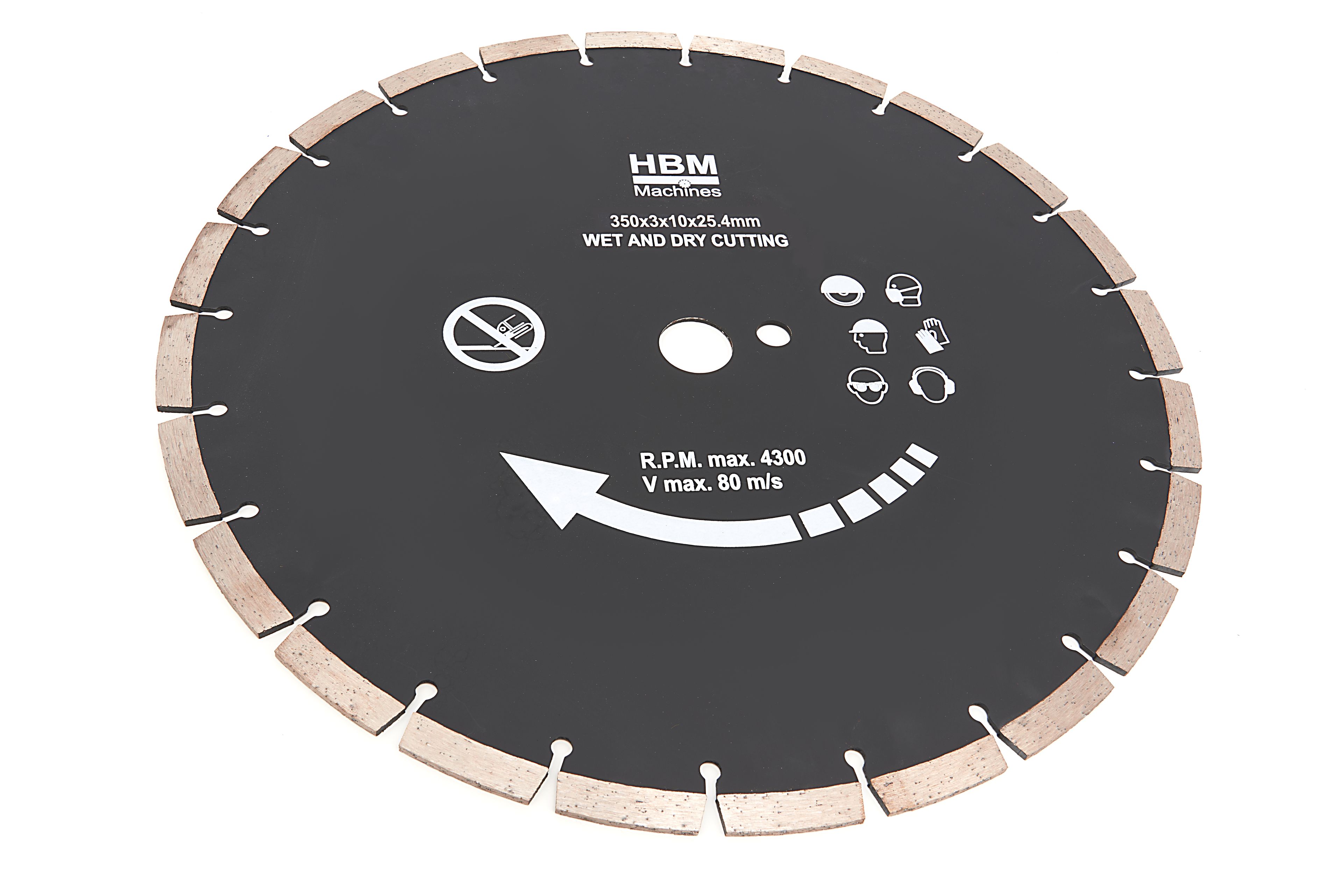 HBM 350 mm Zaagblad voor HBM Profi 350 mm Muurzaag / Betonzaag Watergekoeld - 2600W Image 2