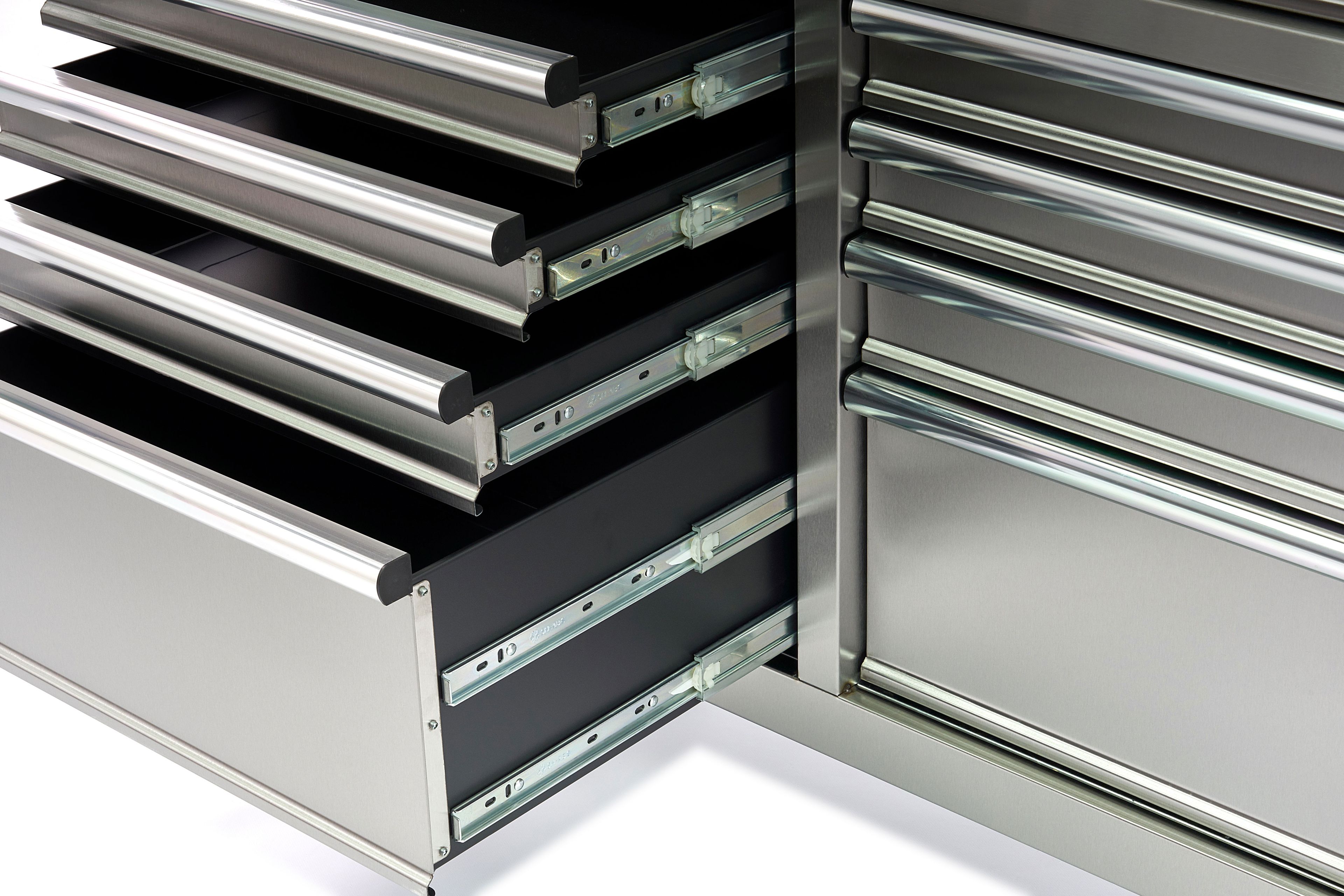 HBM fahrbarer Werkzeugwagen mit Holzarbeitsplatte, 117 cm, Edelstahl Image 7