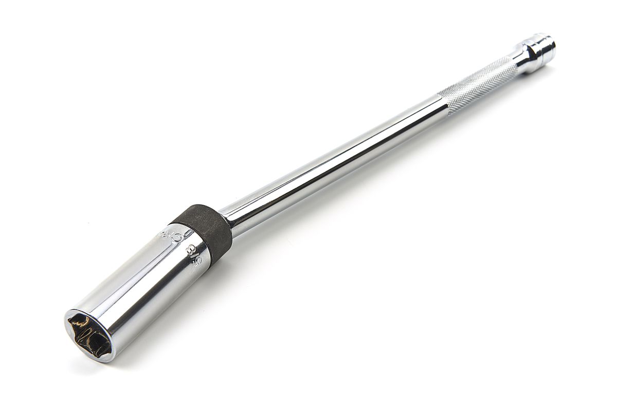 Llave de bujías magnética HBM con bisagra de rodilla extra larga de 3/8 pulgadas