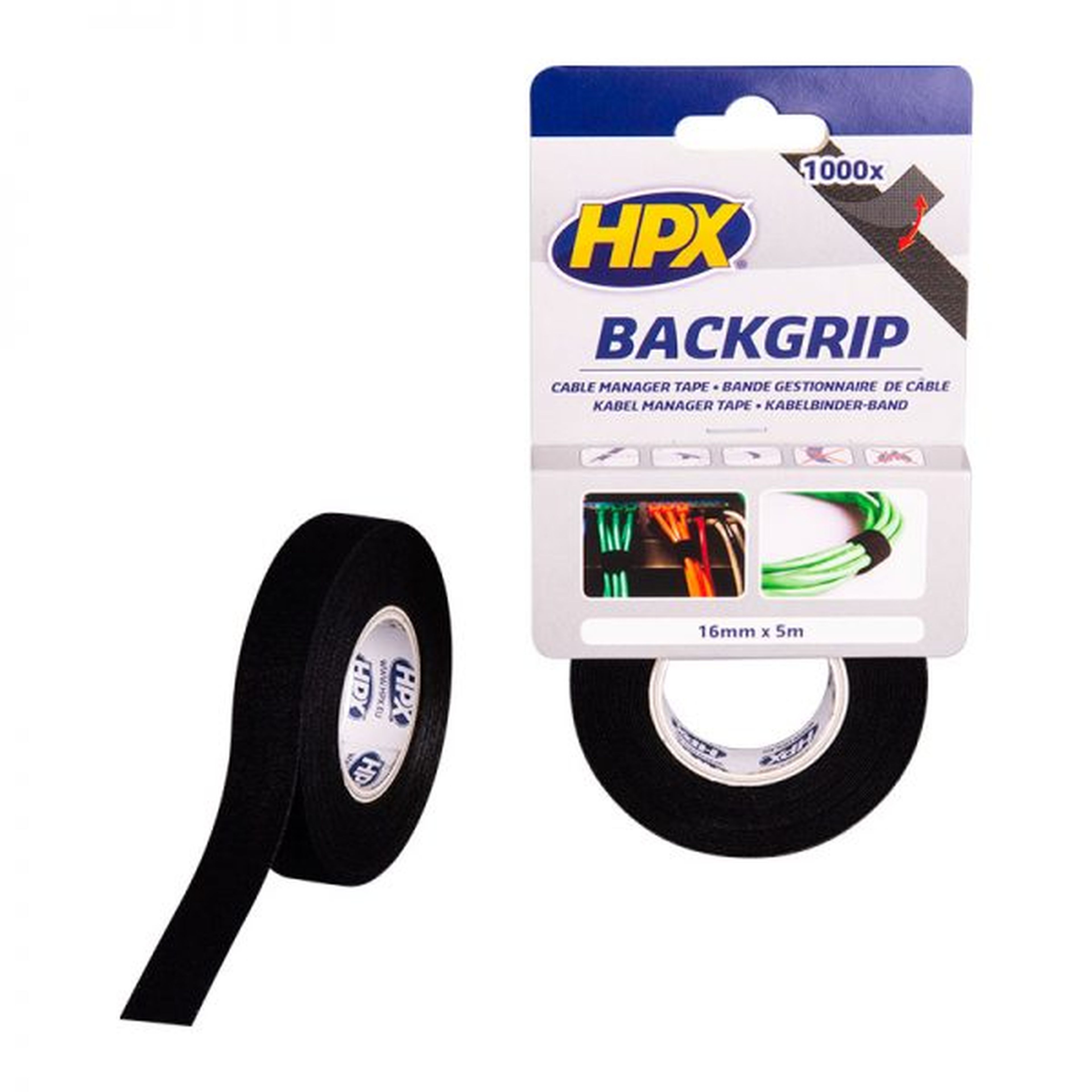 HPX Rückengriff schwarz 16mm x 5m