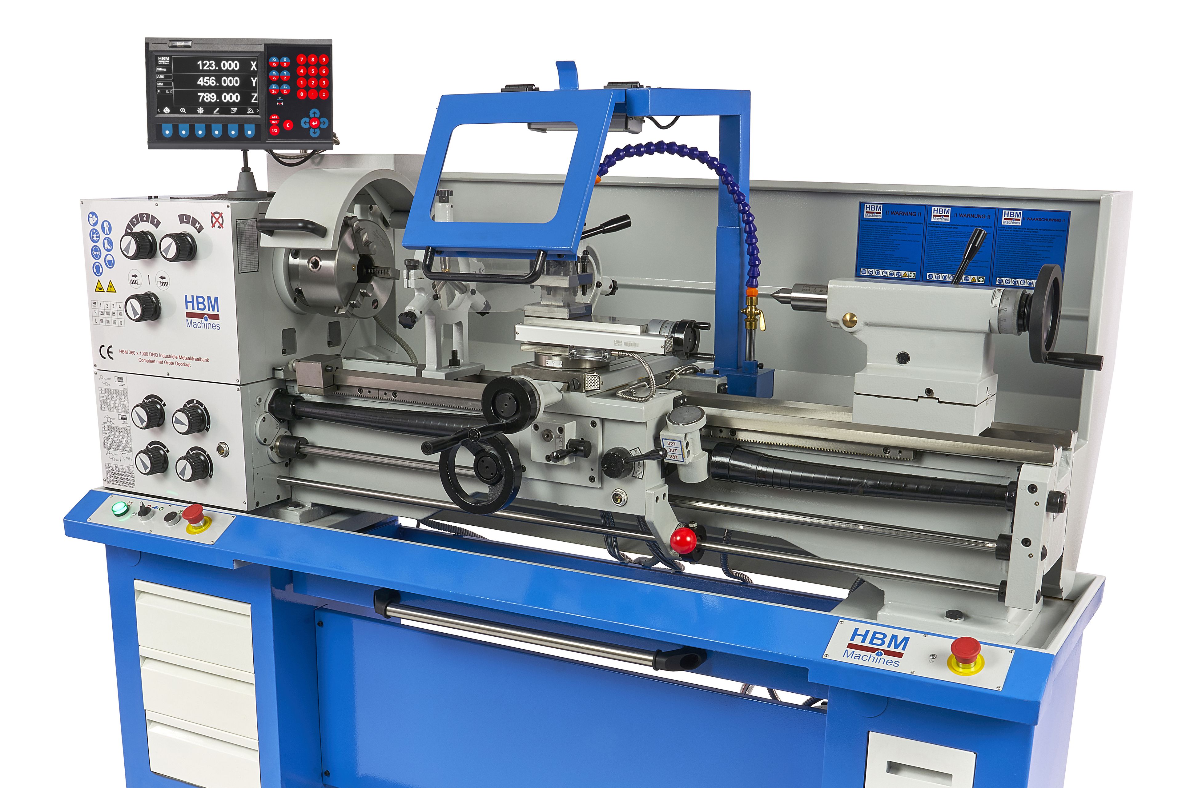 HBM metaaldraaibank 360 x 1000 DRO 400 Volt Image 4