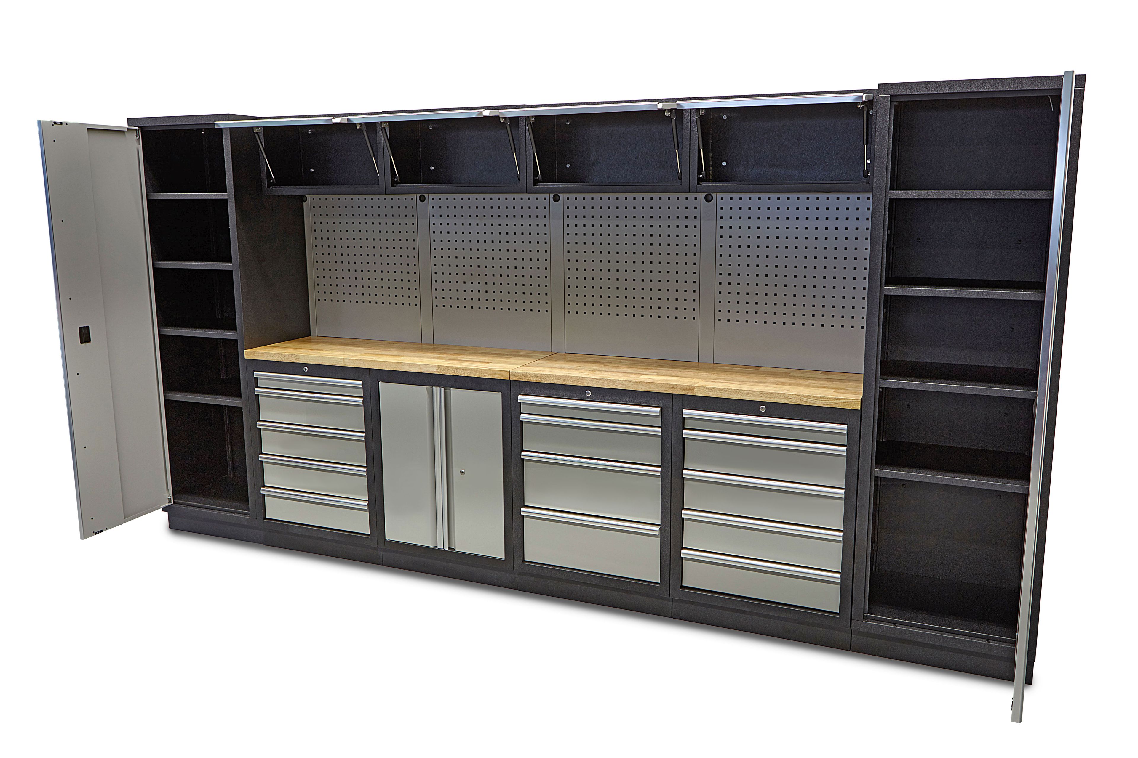 HBM Professionelles modulares Werkstattsystem, 16-teilig, schwarzgrau Image 11