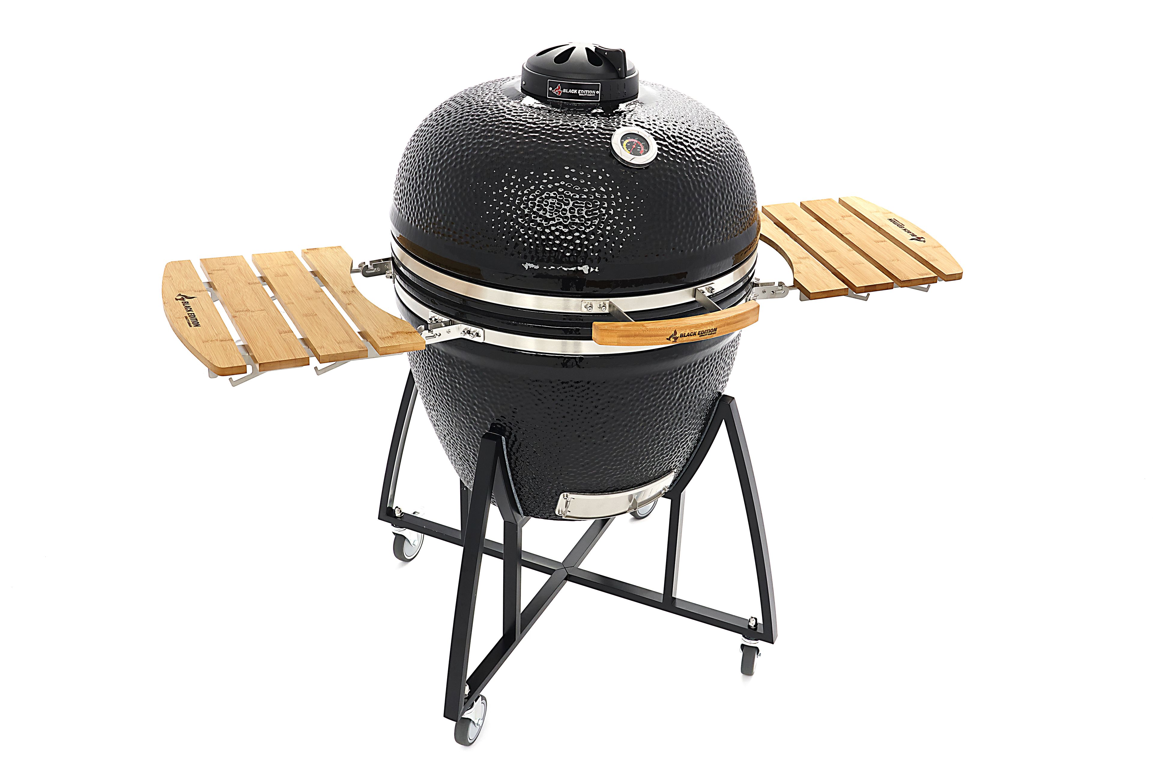 Barbecue en céramique de 68 cm sur roulettes Black Edition