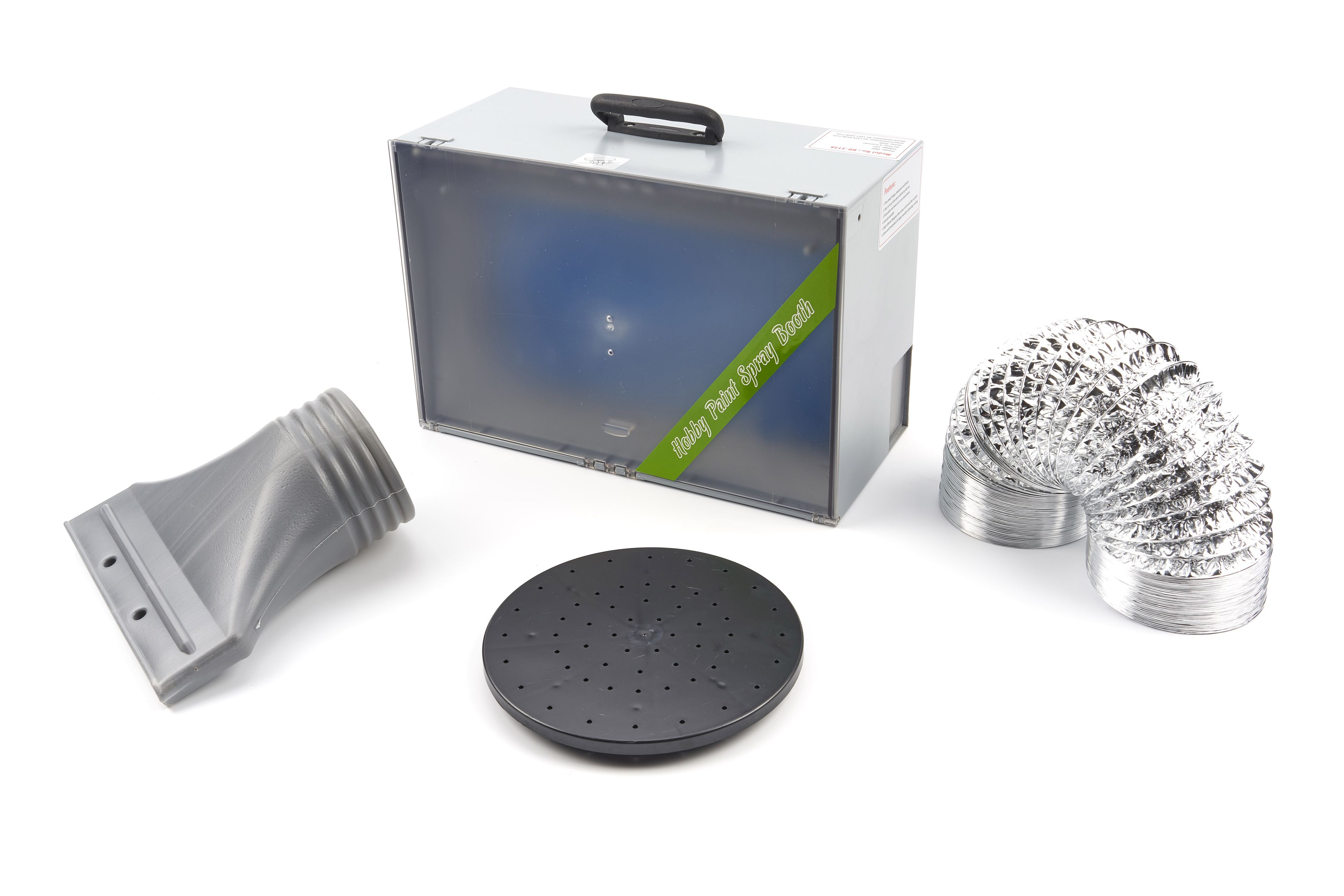 HBM Cabina di verniciatura per aerografo con illuminazione, estrazione, piattaforma girevole Image 4