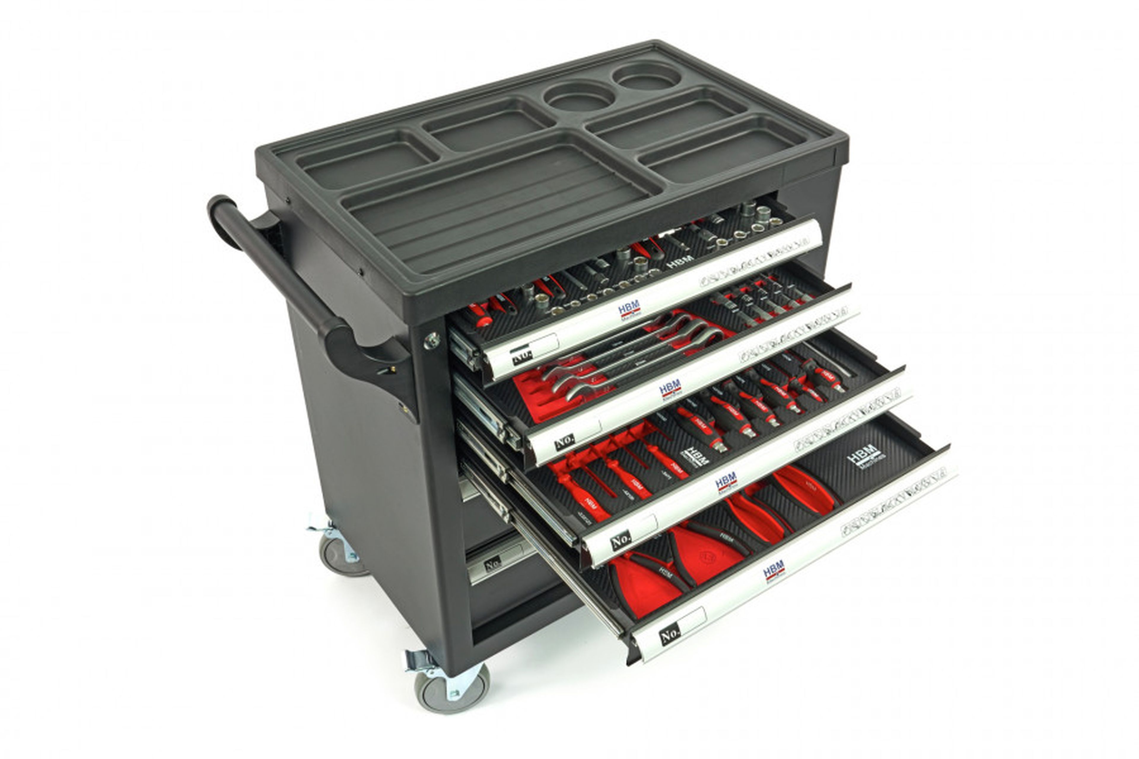 Carro de herramientas lleno HBM Premium con puerta - 154 piezas Image 9