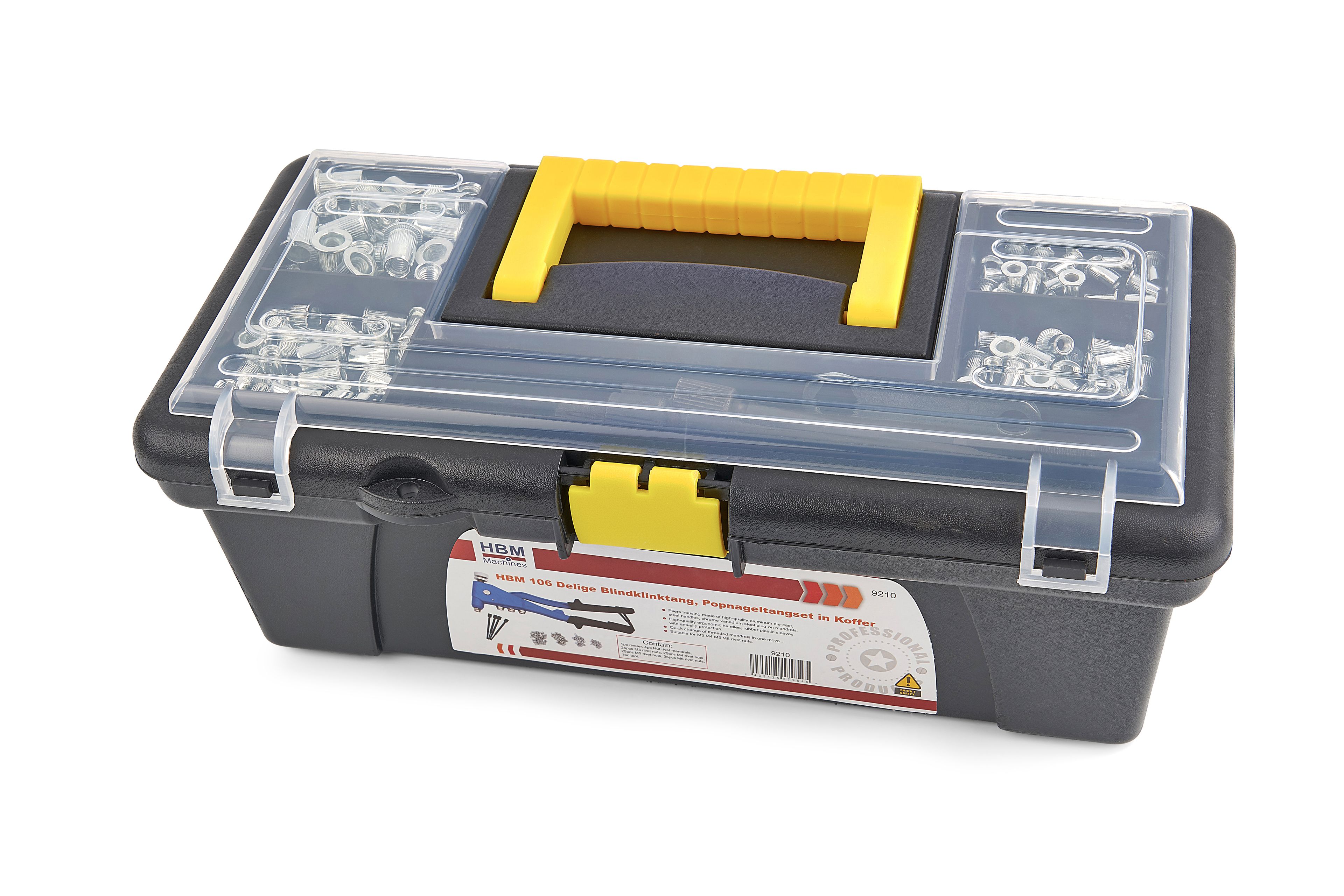 HBM 106 Delige Blindklinktangset in Koffer M3 - M6 Image 9
