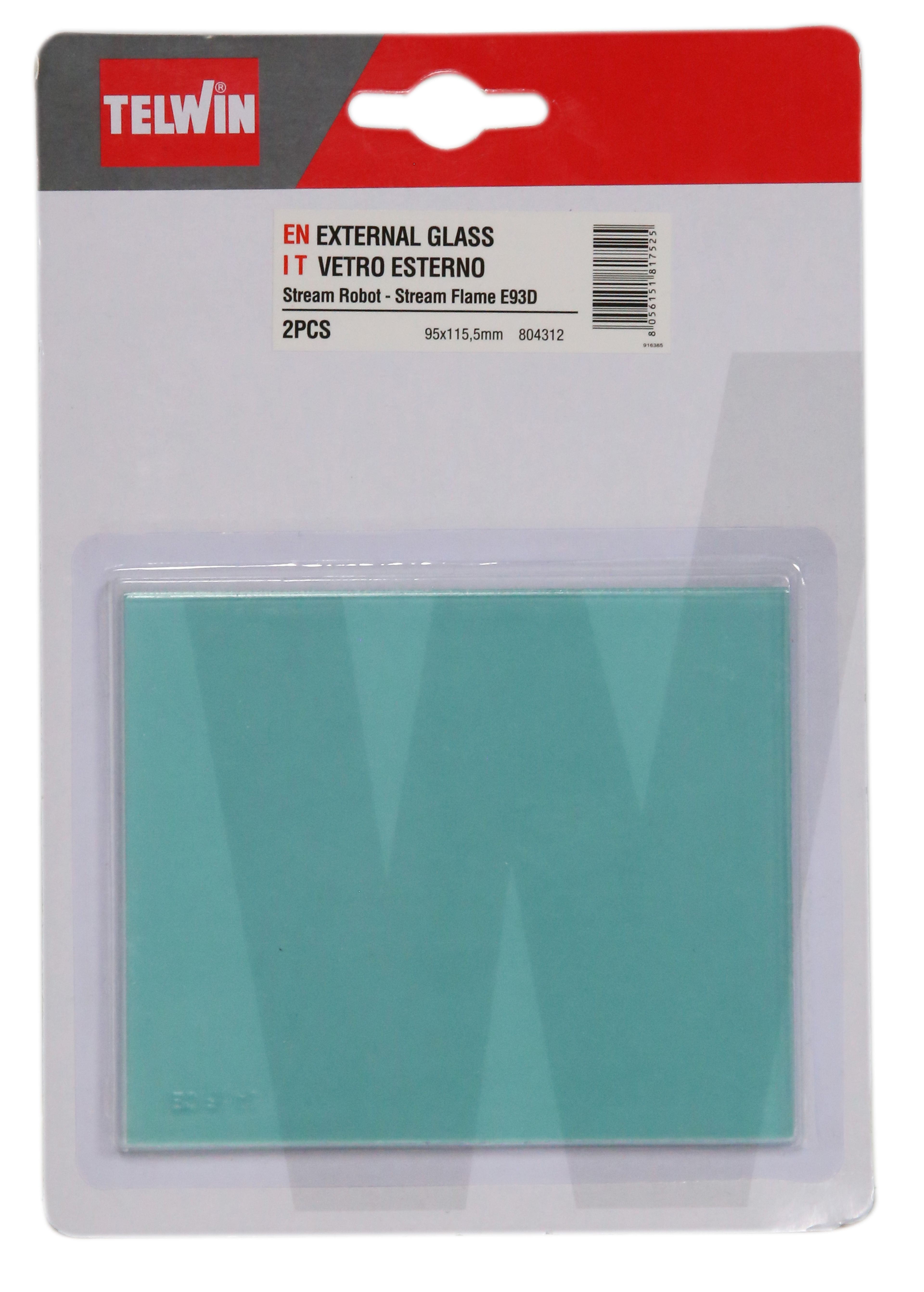 Telwin beschermglas buitenkant 95x115,5 mm, 2 stuks