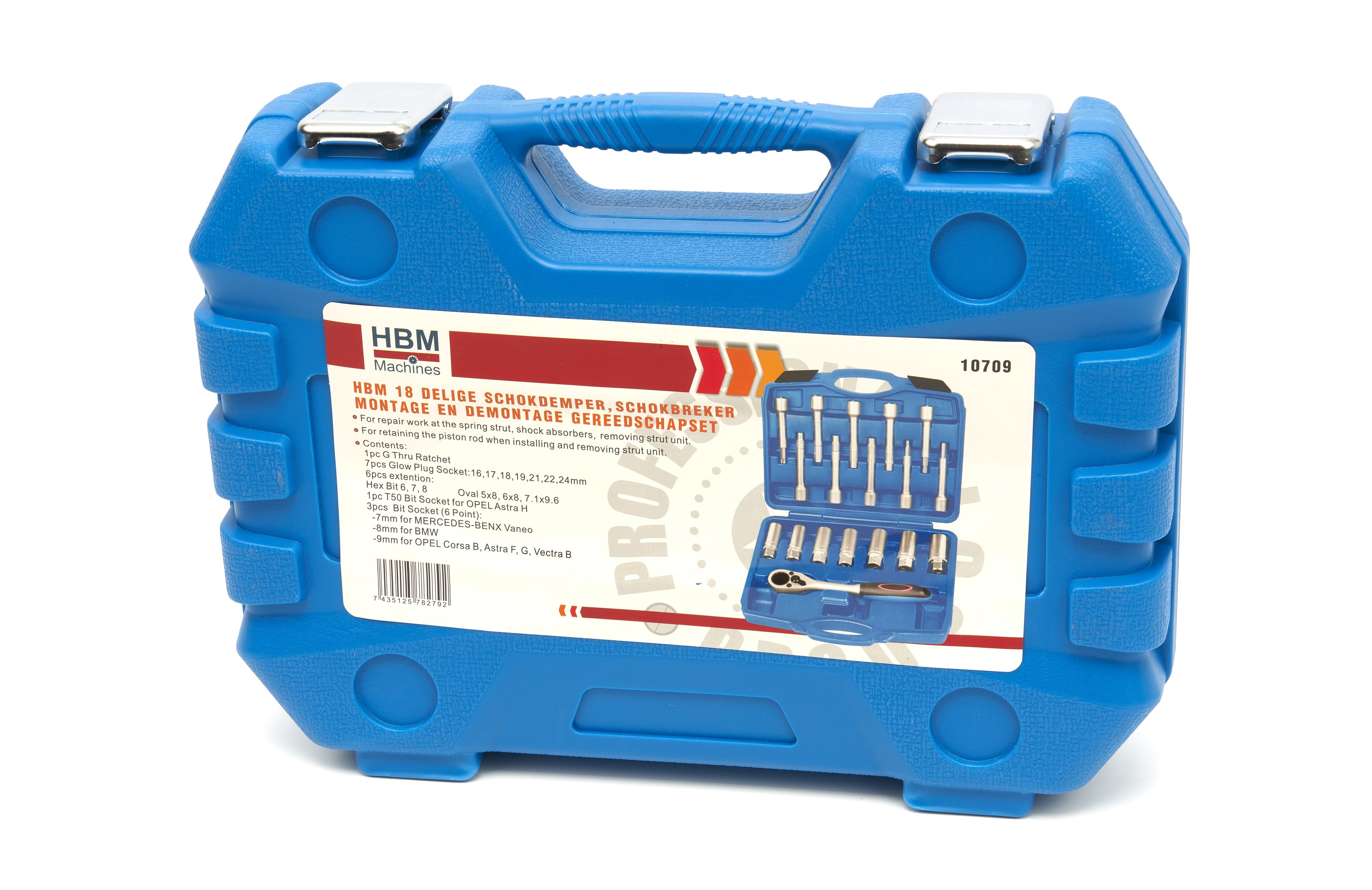 HBM Kit d’outils pour l'assemblage et le démontage d'amortisseur 18 pièces Image 6