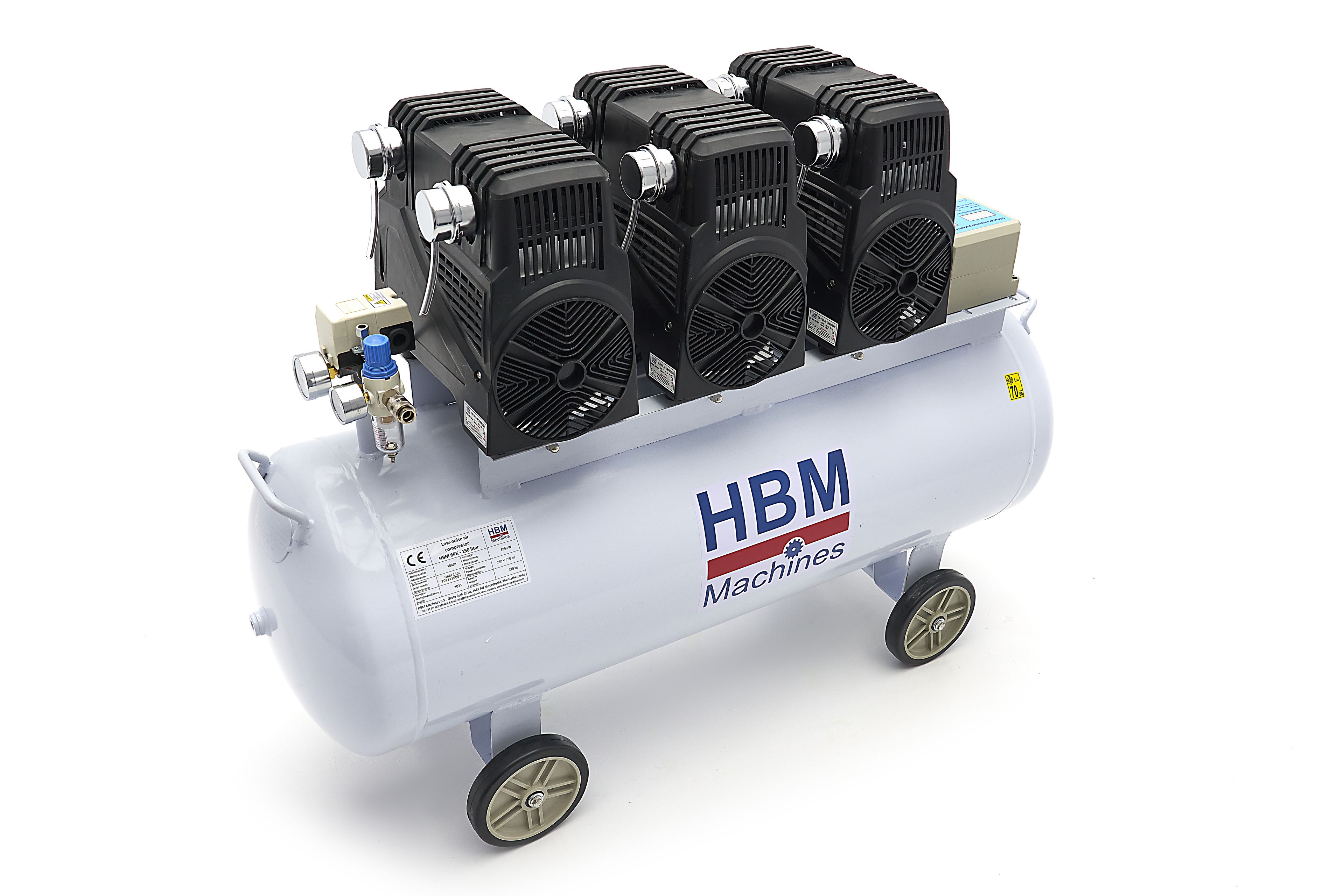 HBM 6 PK - 150 Liter Low Noise Compressor - Model 2 Image 3