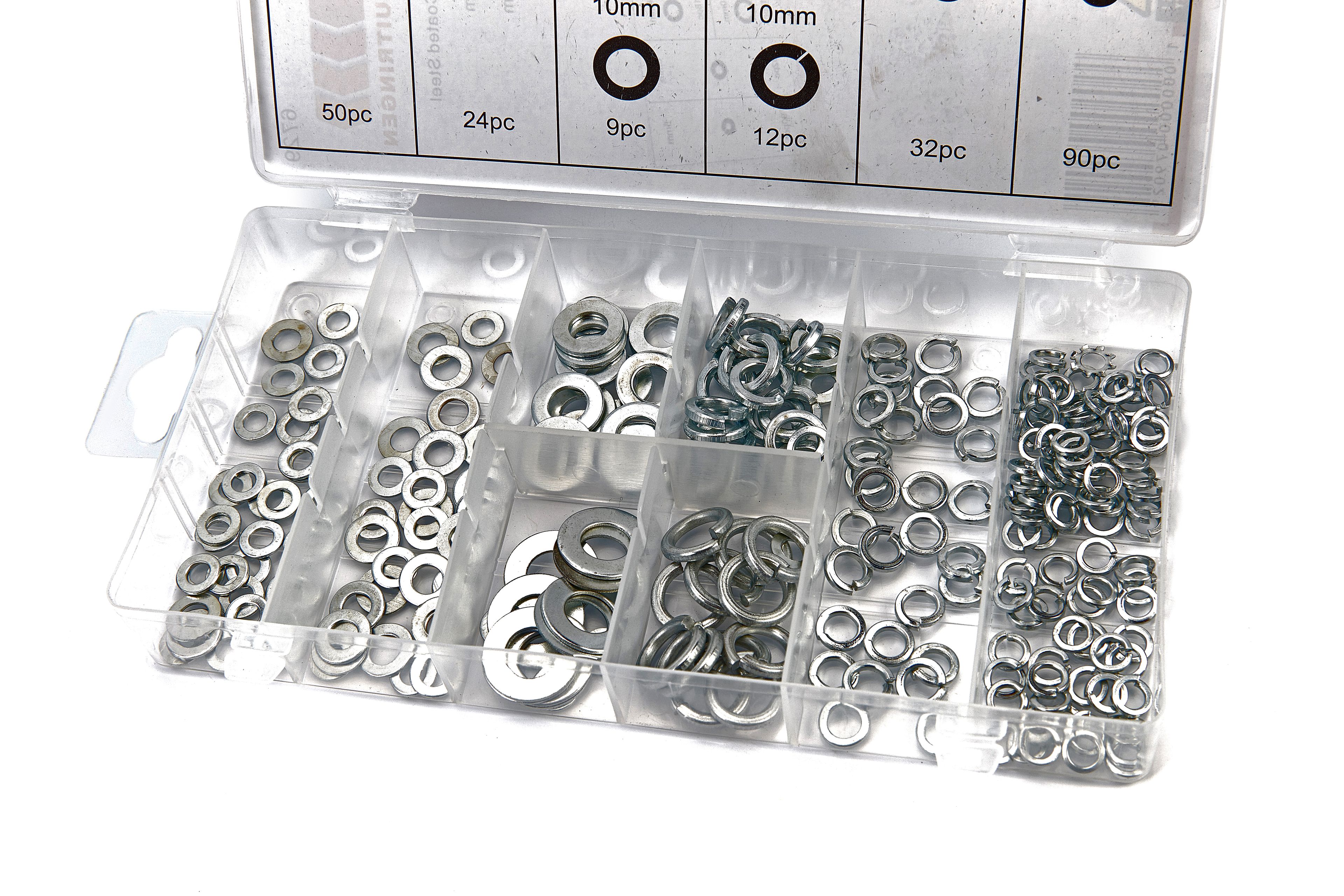 Conjunto de arandelas de cierre y anillos de resorte HBM 250 Piezas Image 2