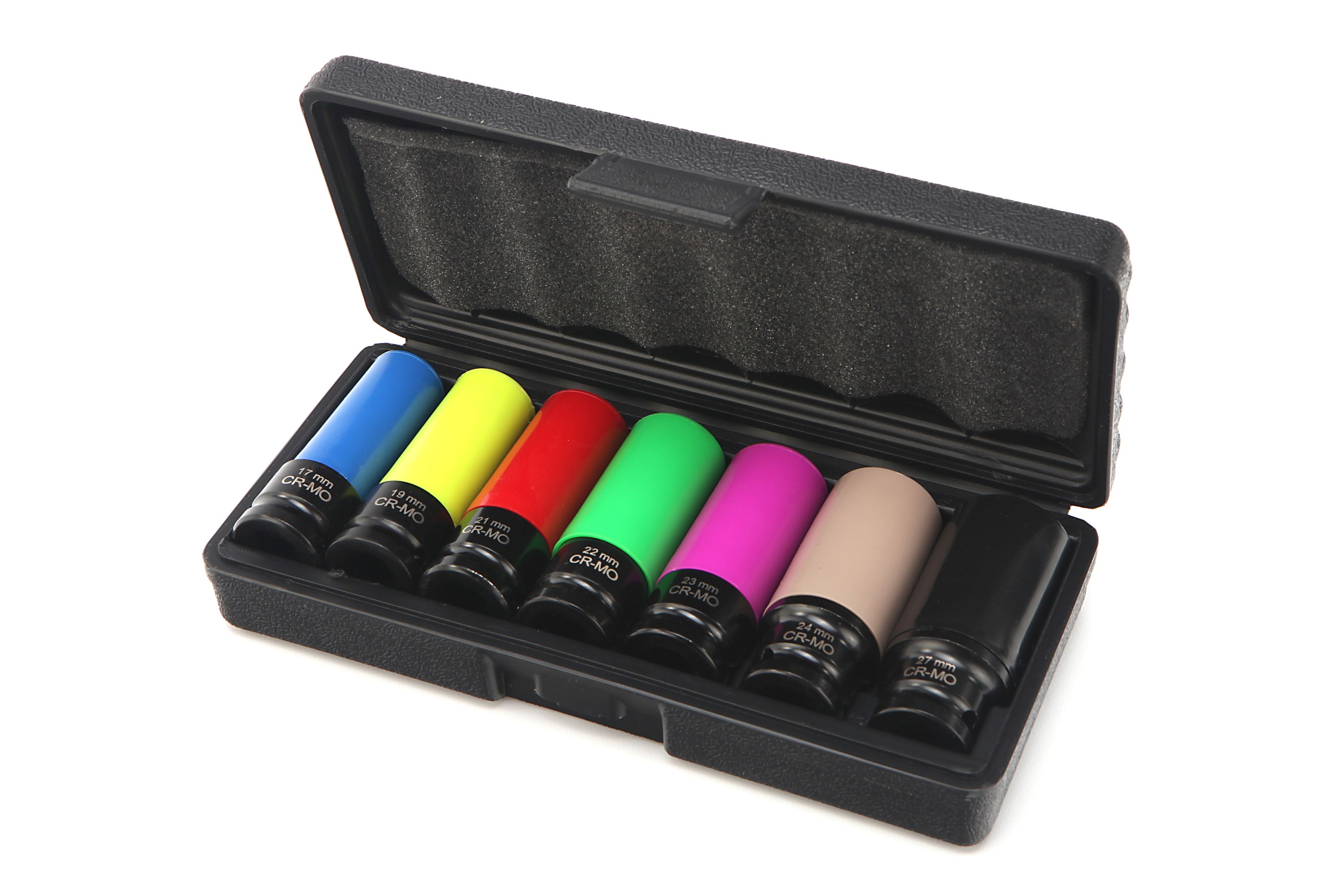 HBM 7 Delige 1/2 inch Lange Krachtdoppenset met beschermkappen