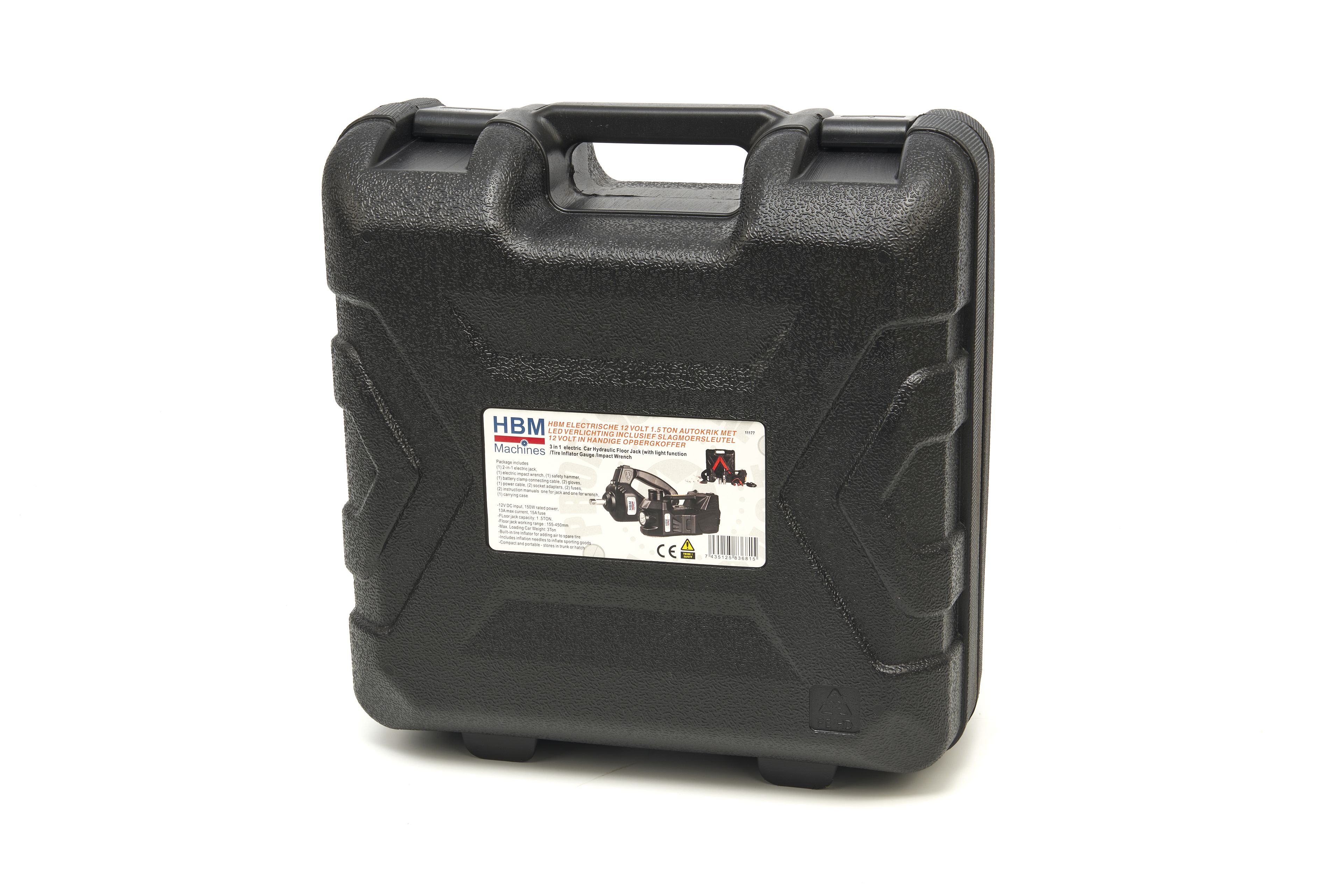 HBM Electric 12 Volt 1,5 Ton Car Jack With LED Lights Including Impact Wrench 12 Volt in Handbag Image 25
