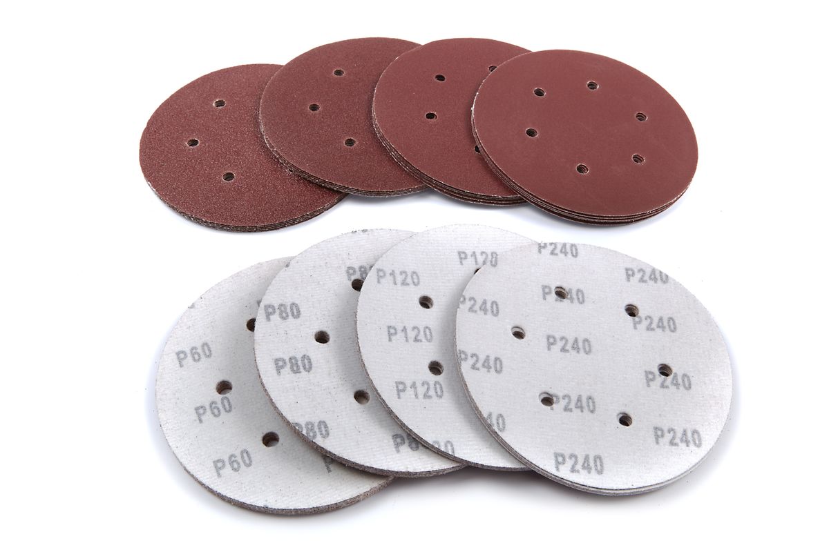 Set de discos de lija de Velcro perforados HBM 40 Piezas 150 mm