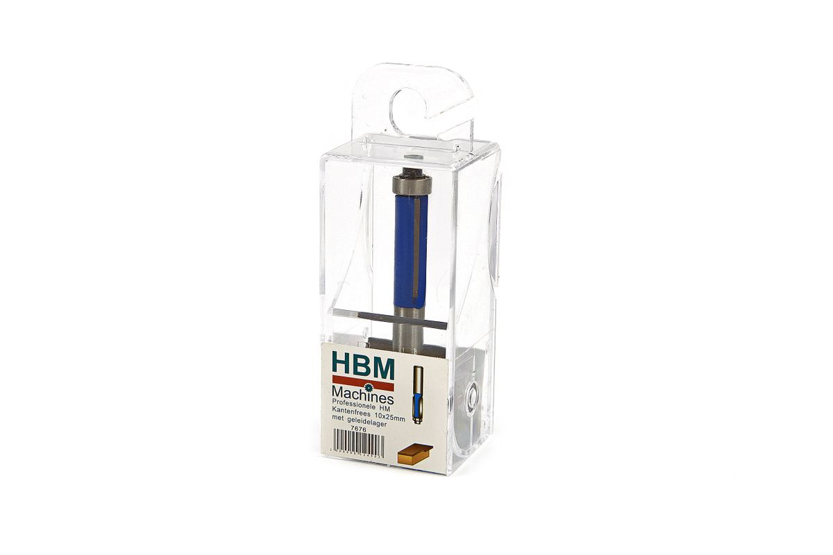 Fresa HBM Profi HM para ranuras y bordes 10 x 25 mm con guía
